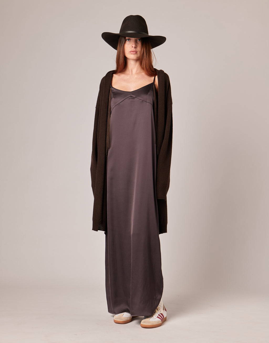 Cardigan Lungo in Lana Extrafine/Cashmere Cioccolato