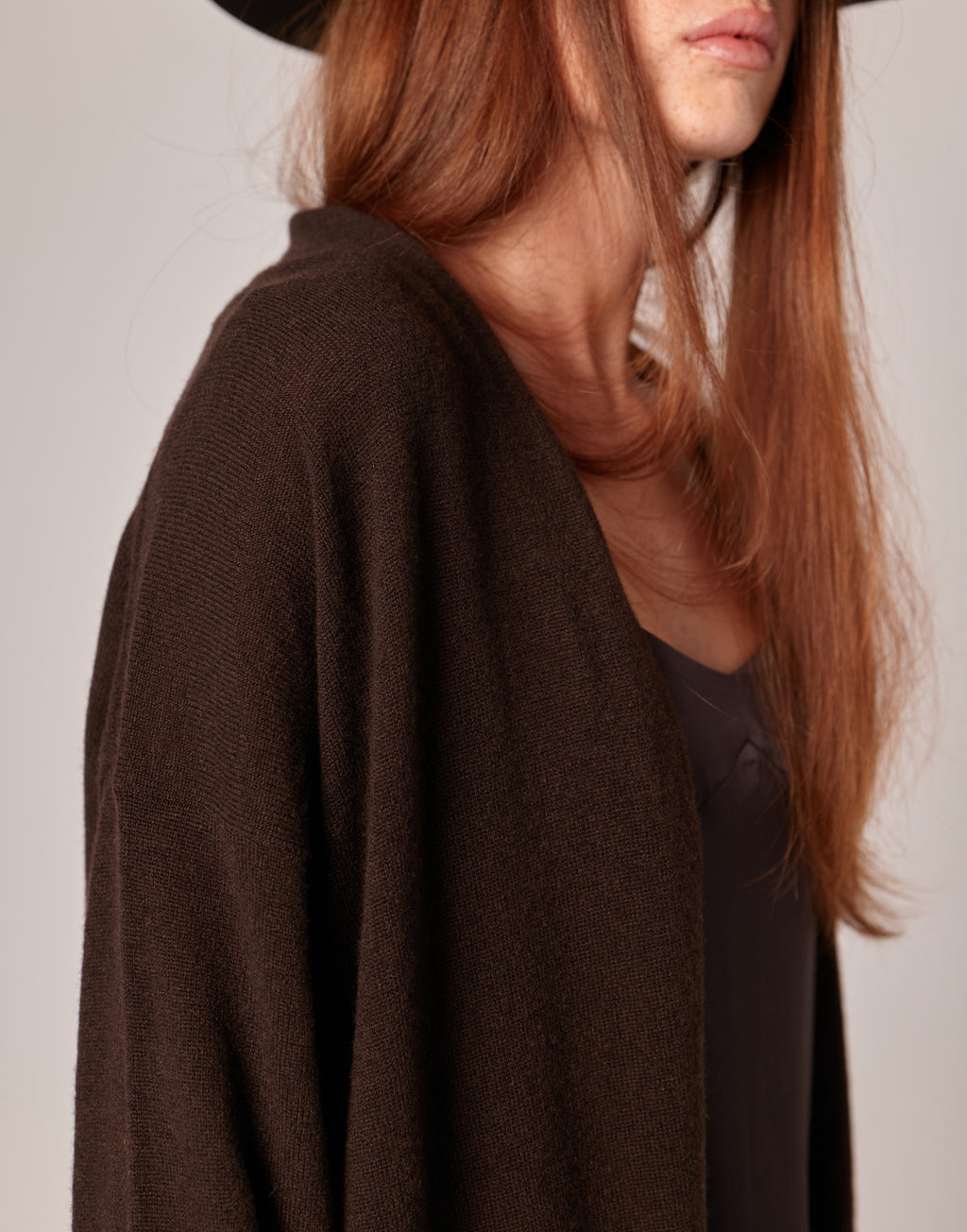 Cardigan Lungo in Lana Extrafine/Cashmere Cioccolato