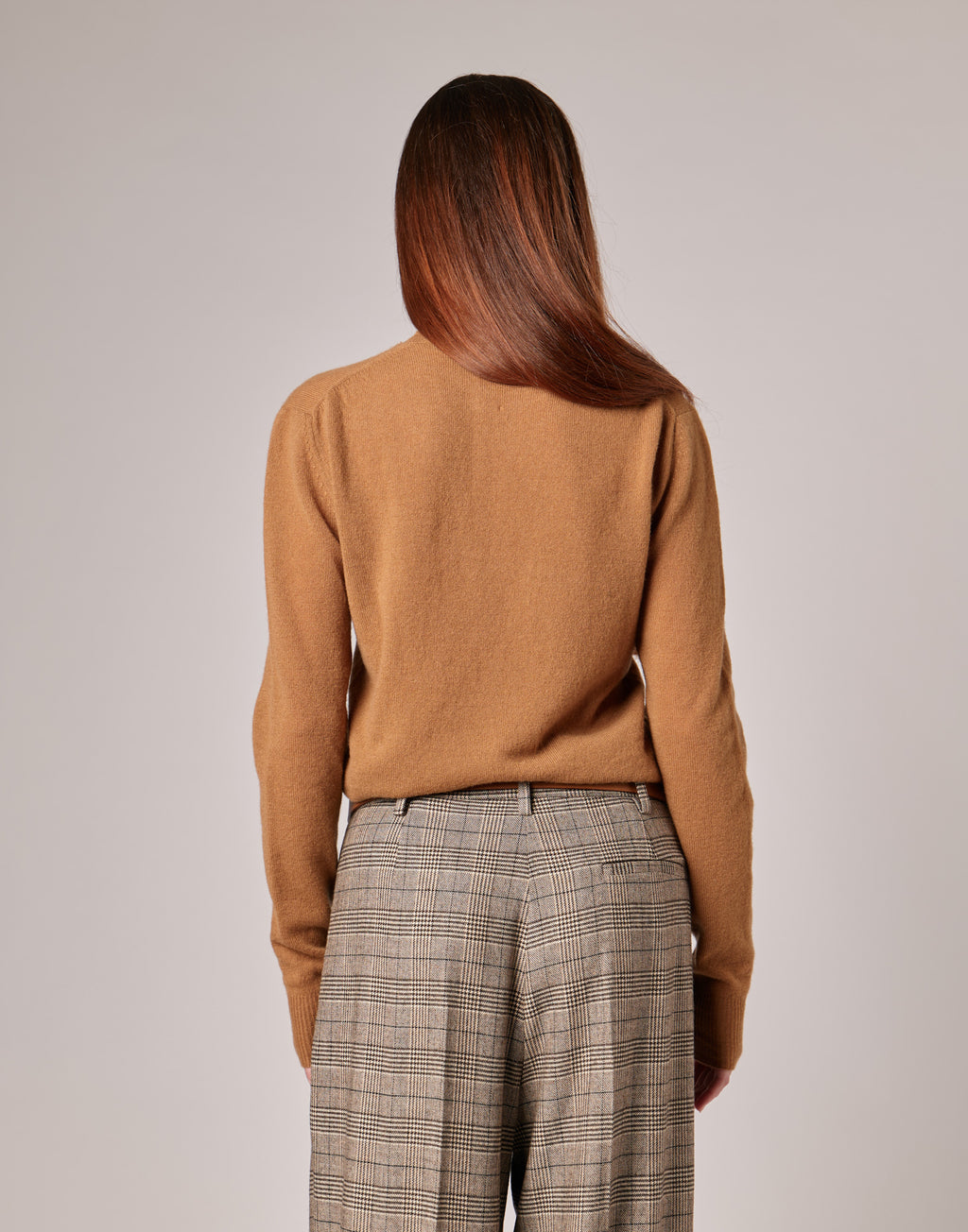 Maglione Slim in Lana Extrafine/Cashmere Camel