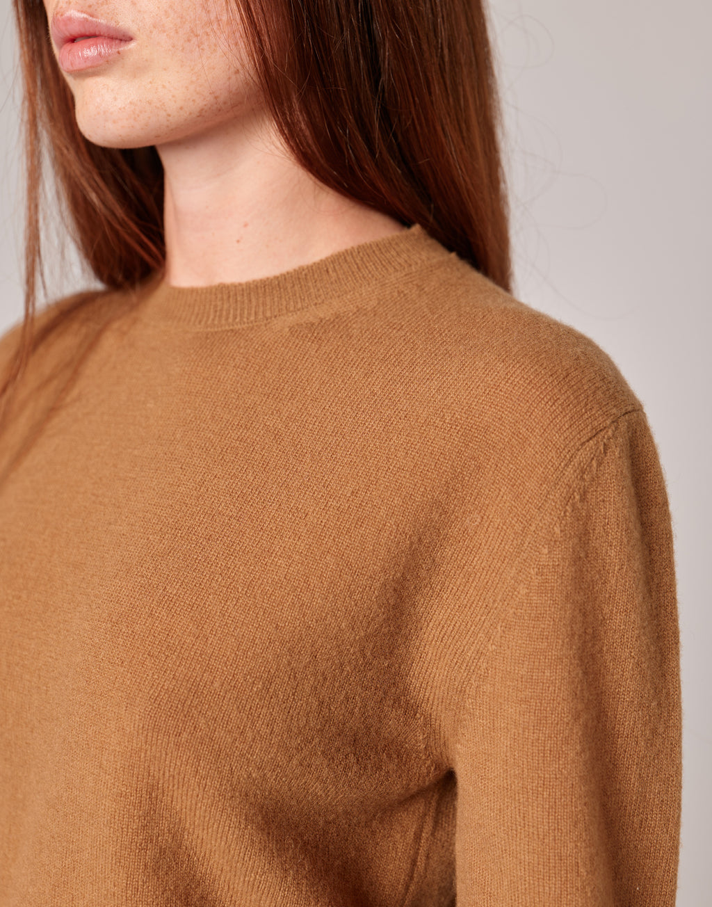 Maglione Slim in Lana Extrafine/Cashmere Camel
