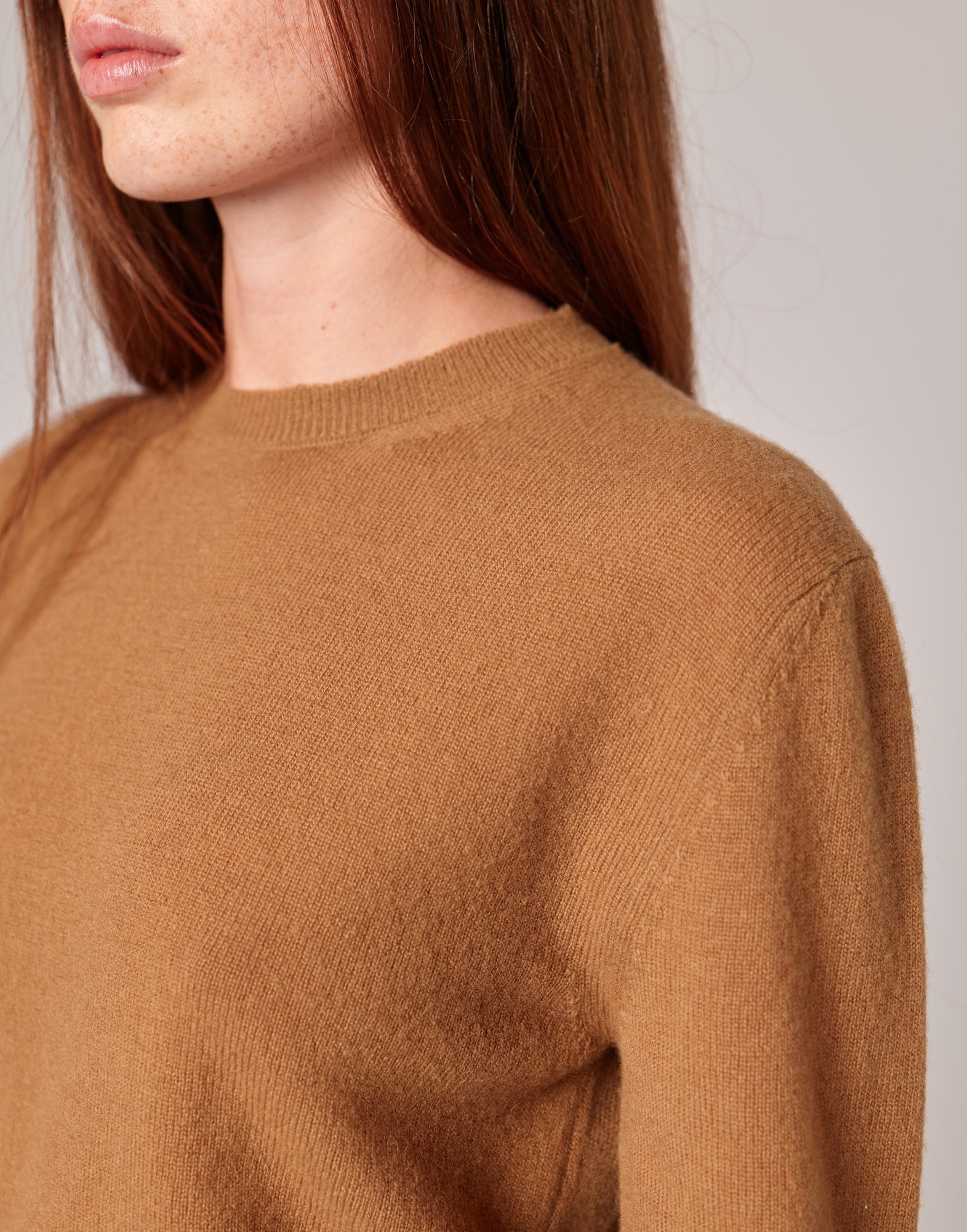 Maglione Slim in Lana Extrafine/Cashmere Camel