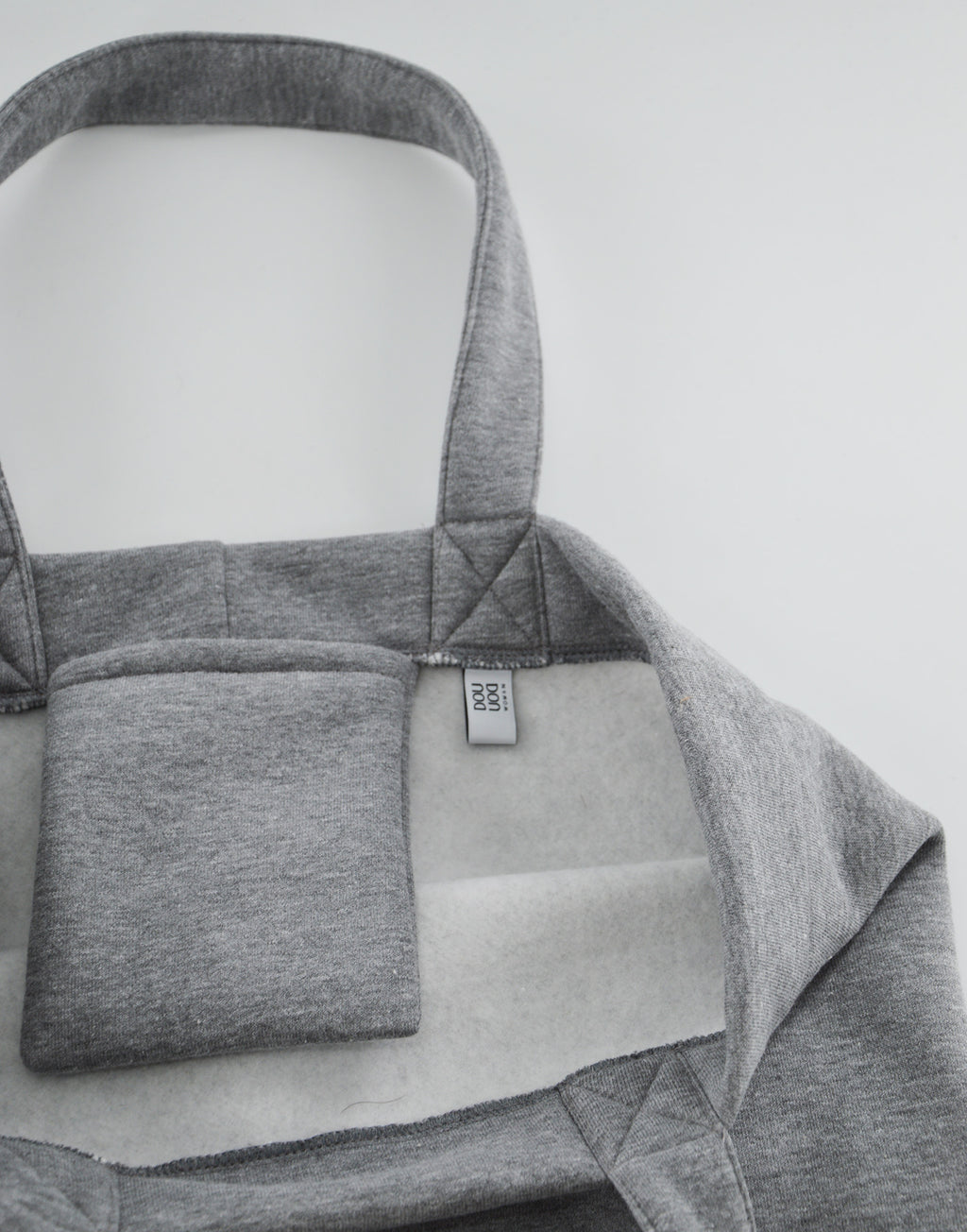Borsa Shopping a Secchiello in Felpa Grigio Melange