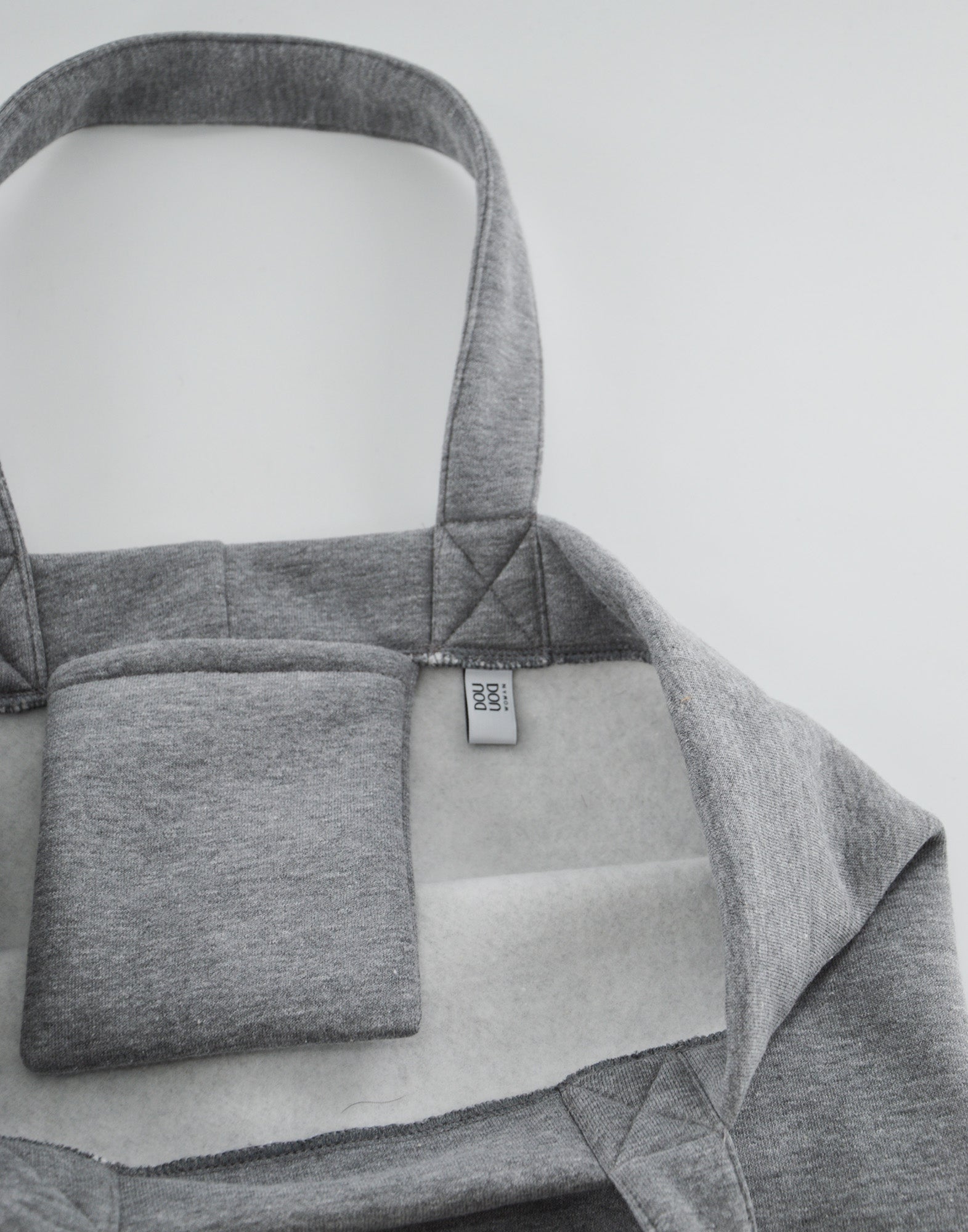 Borsa Shopping a Secchiello in Felpa Grigio Melange