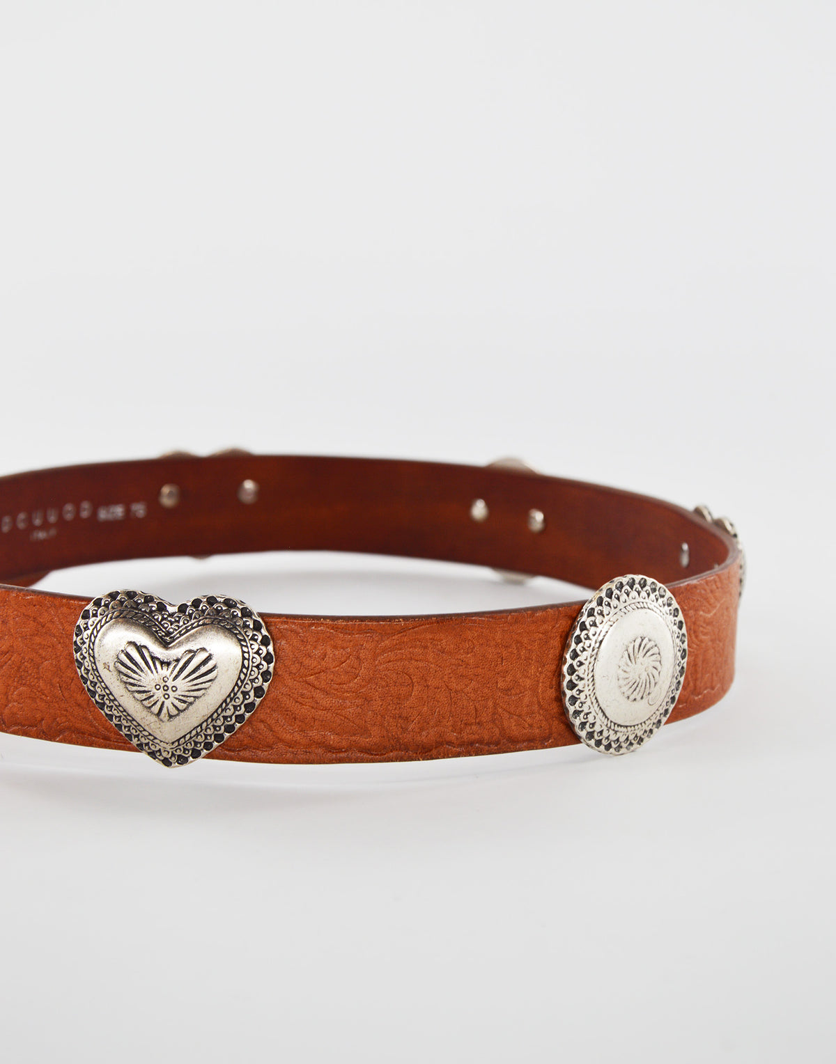Leather Heart Studded Belt