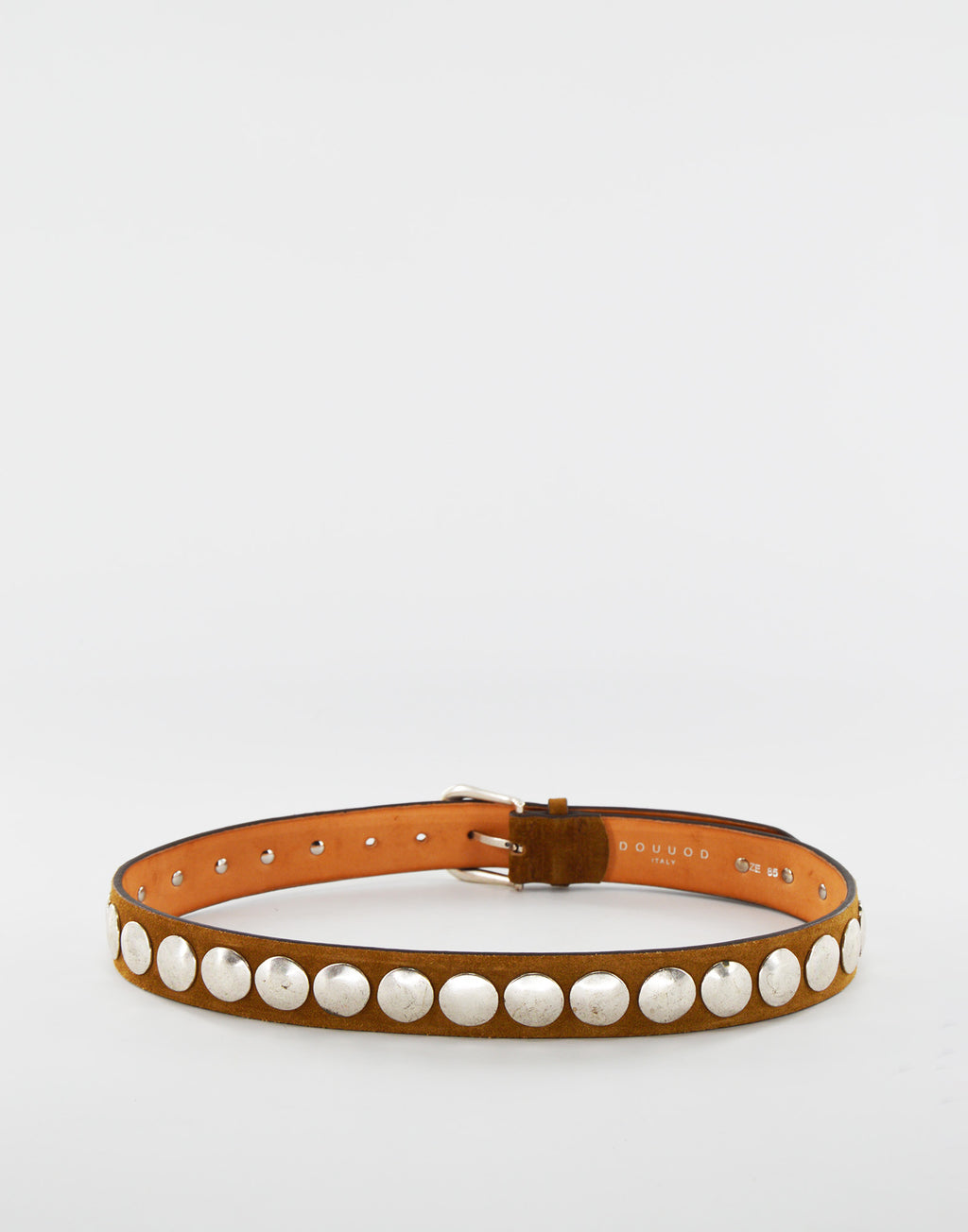 Belt with Round Studs in Crust Leather