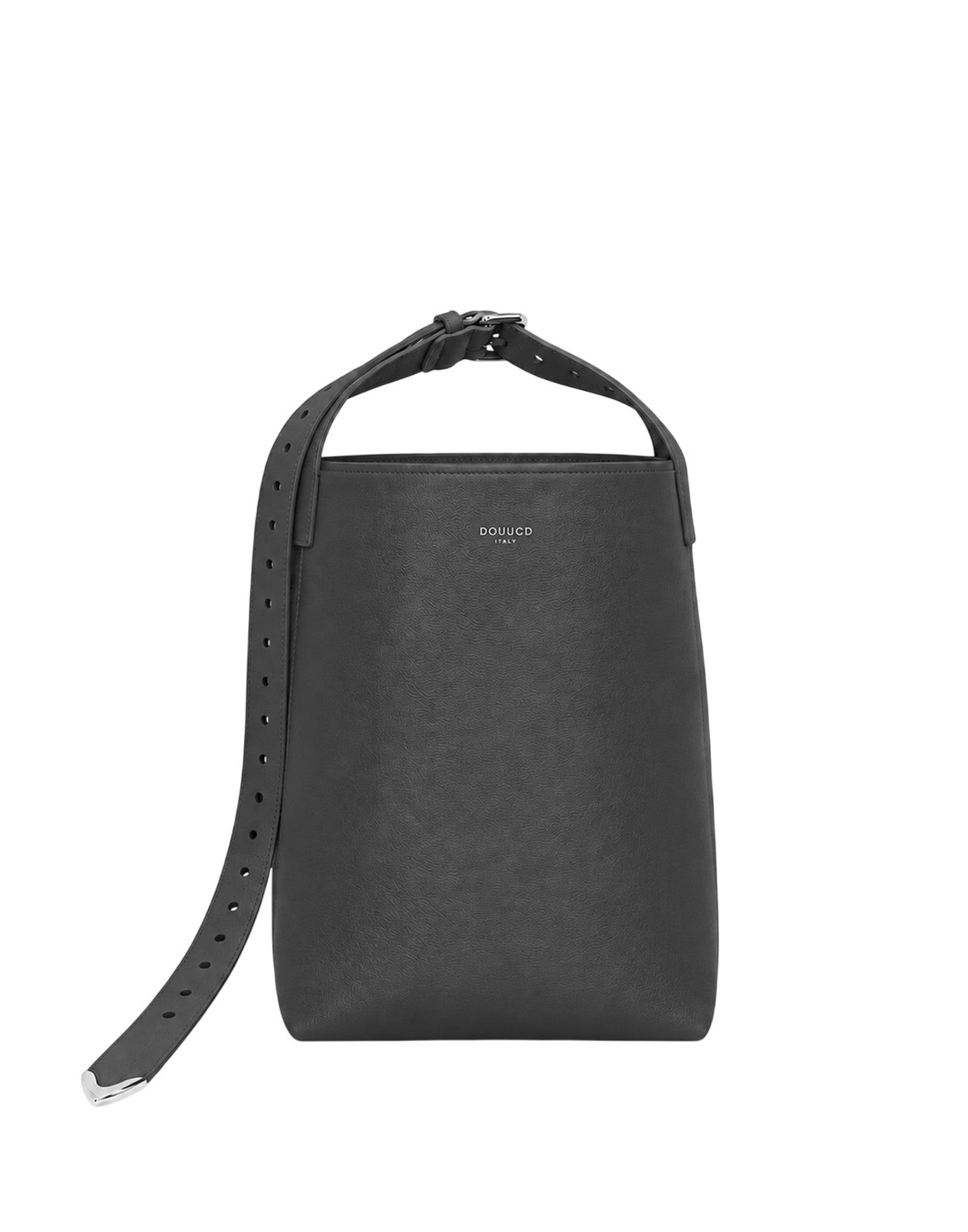Tilla Black Mousse Leather Bucket Bag