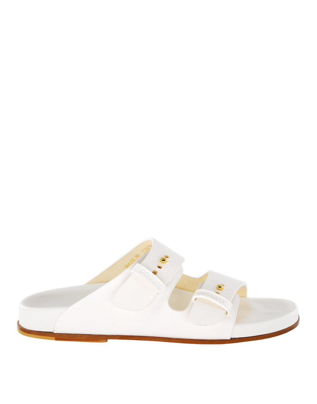 Sandali Doppia Fascia Fondo Cuoio Bianchi