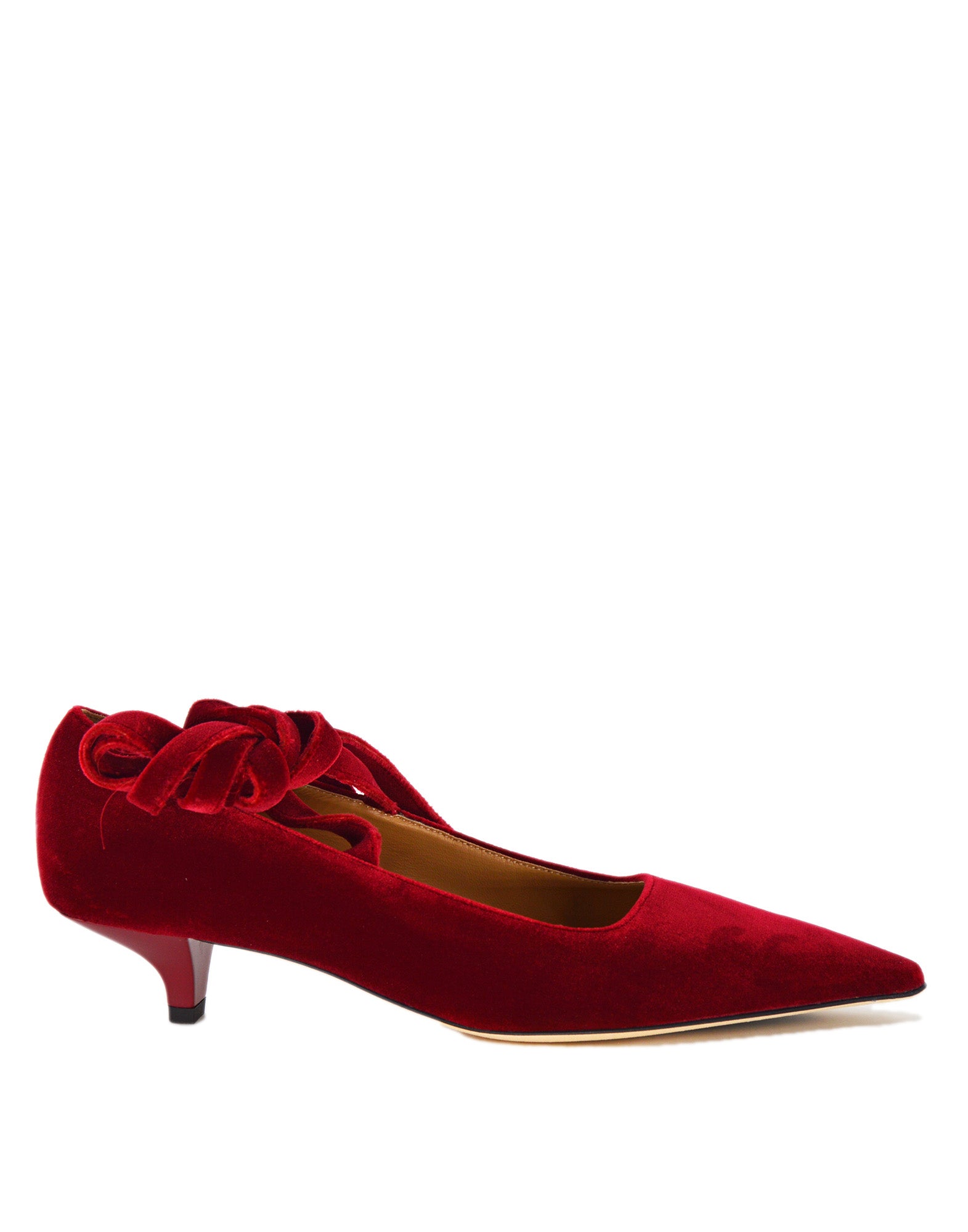 Décolleté in Velluto con Lacci Bordeaux