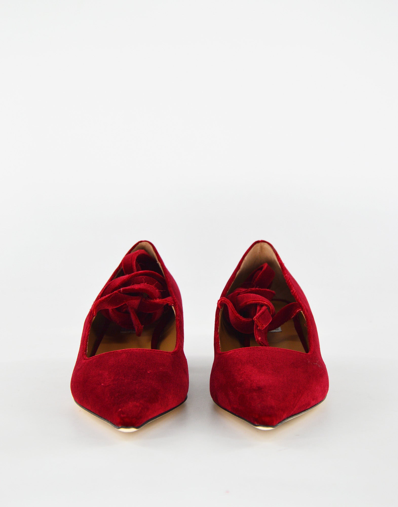 Décolleté in Velluto con Lacci Bordeaux