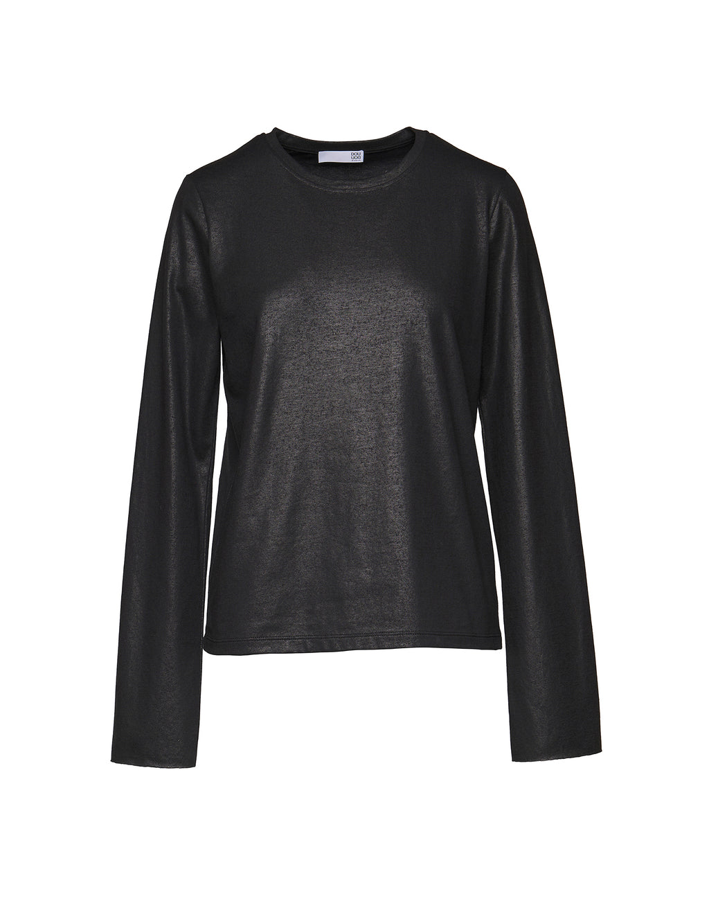 T-shirt a Manica Lunga in Jersey di Cotone Spalmato Artigianalmente