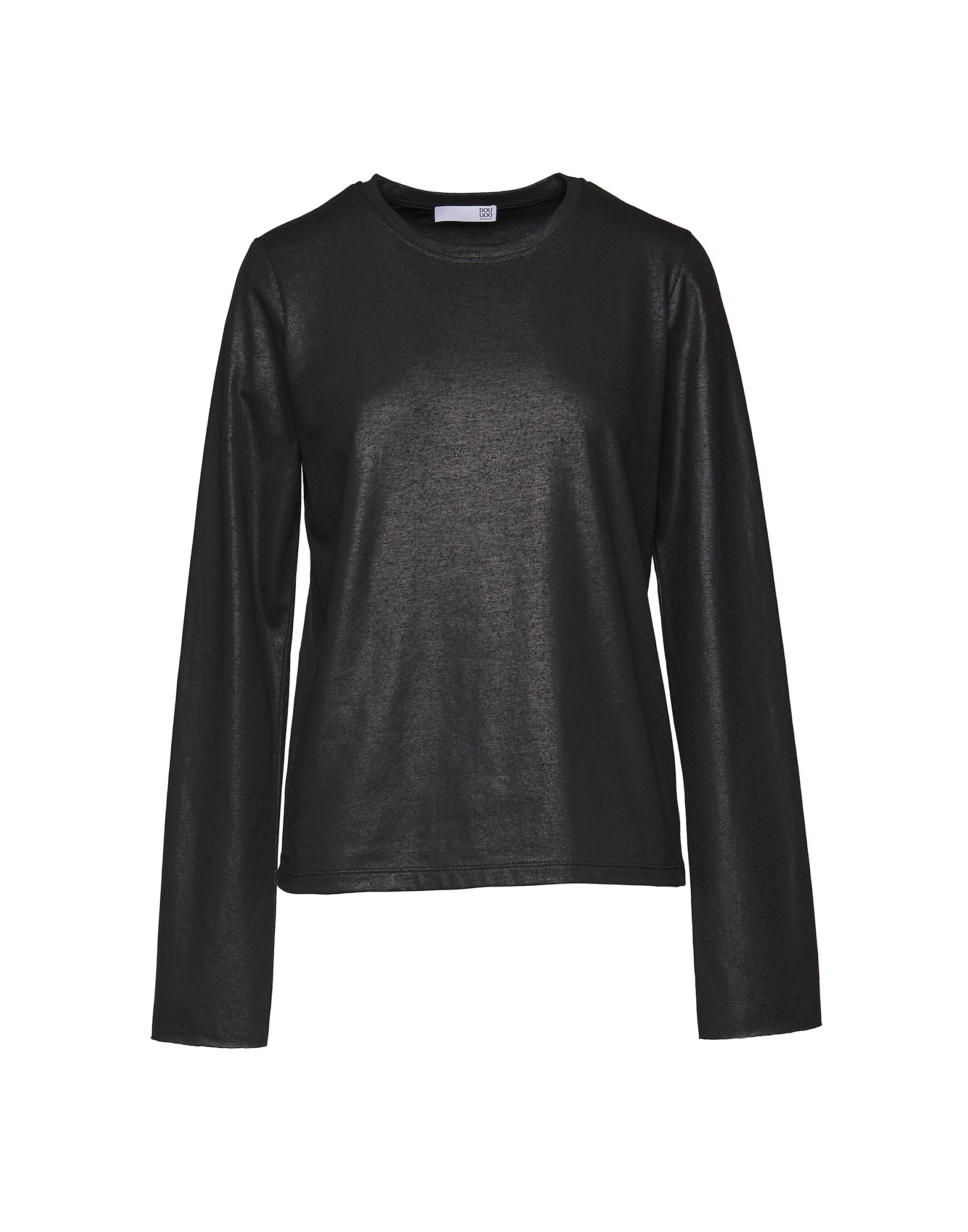 T-shirt a Manica Lunga in Jersey di Cotone Spalmato Artigianalmente