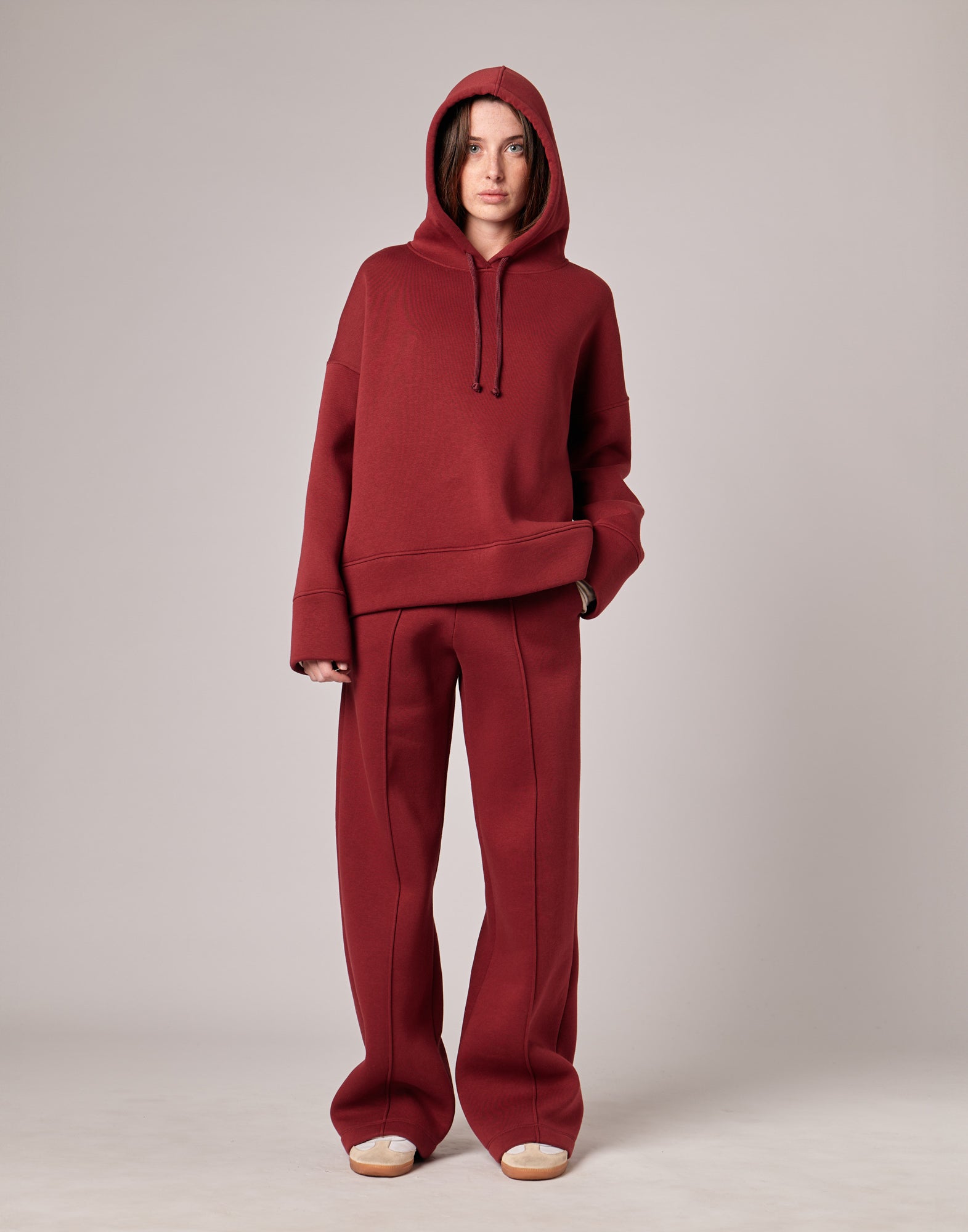 Pantaloni Lunghi in Felpa Soft Light Bordeaux