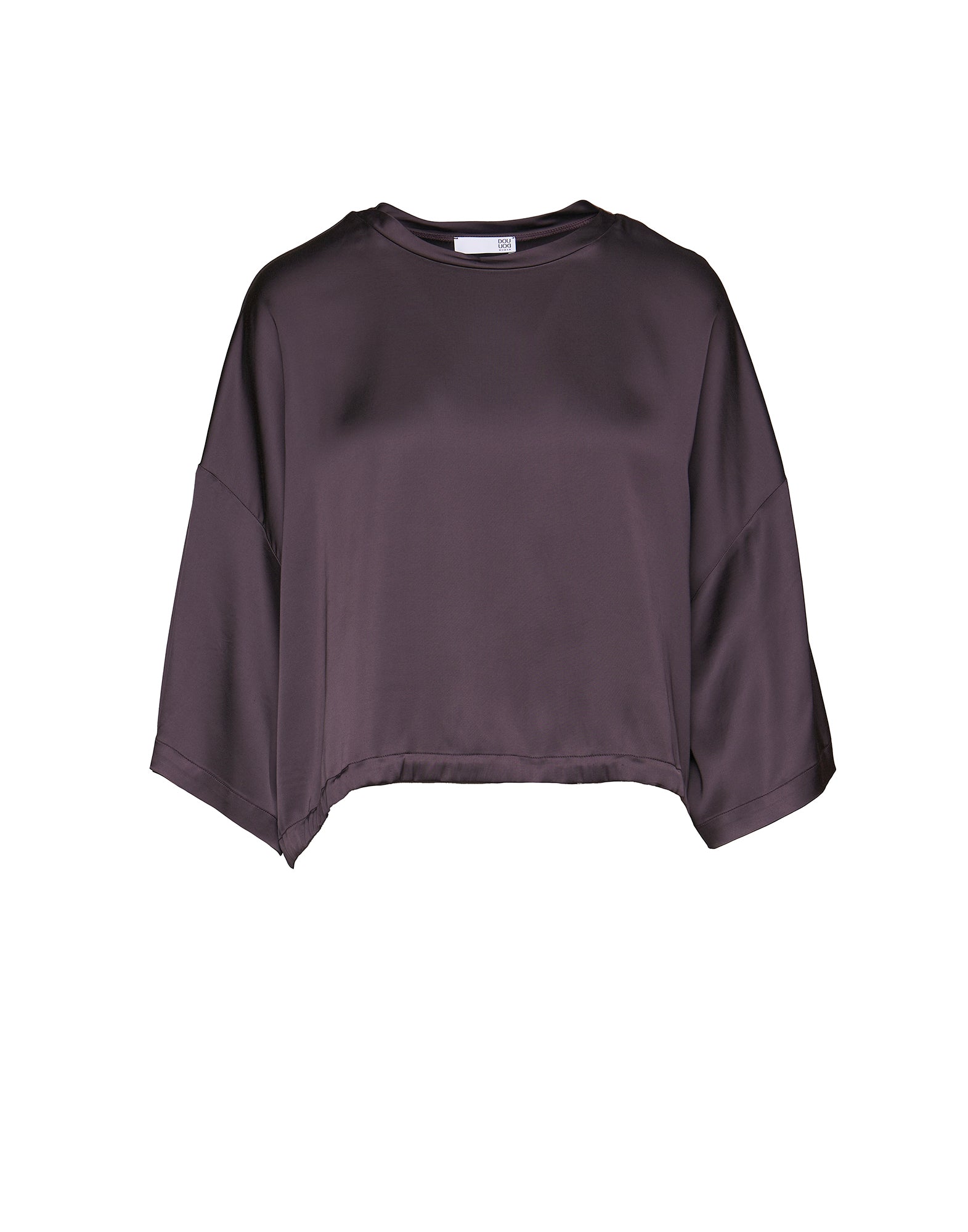 T-shirt Ampia in Raso Stretch con Coulisse Ciocco