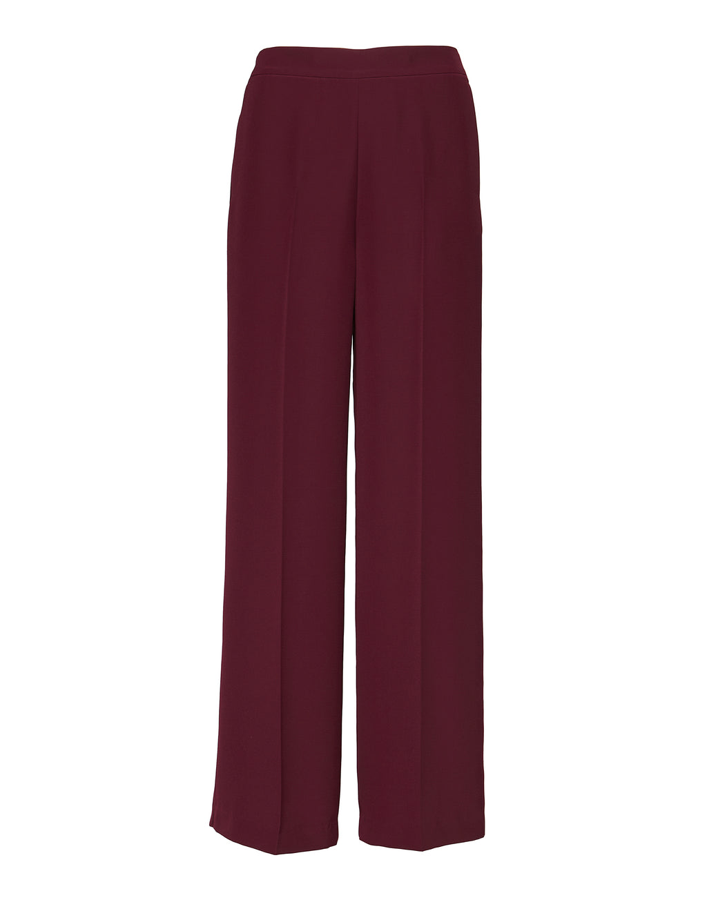 Pantaloni Ampi con Elastico in Cady Bordeaux