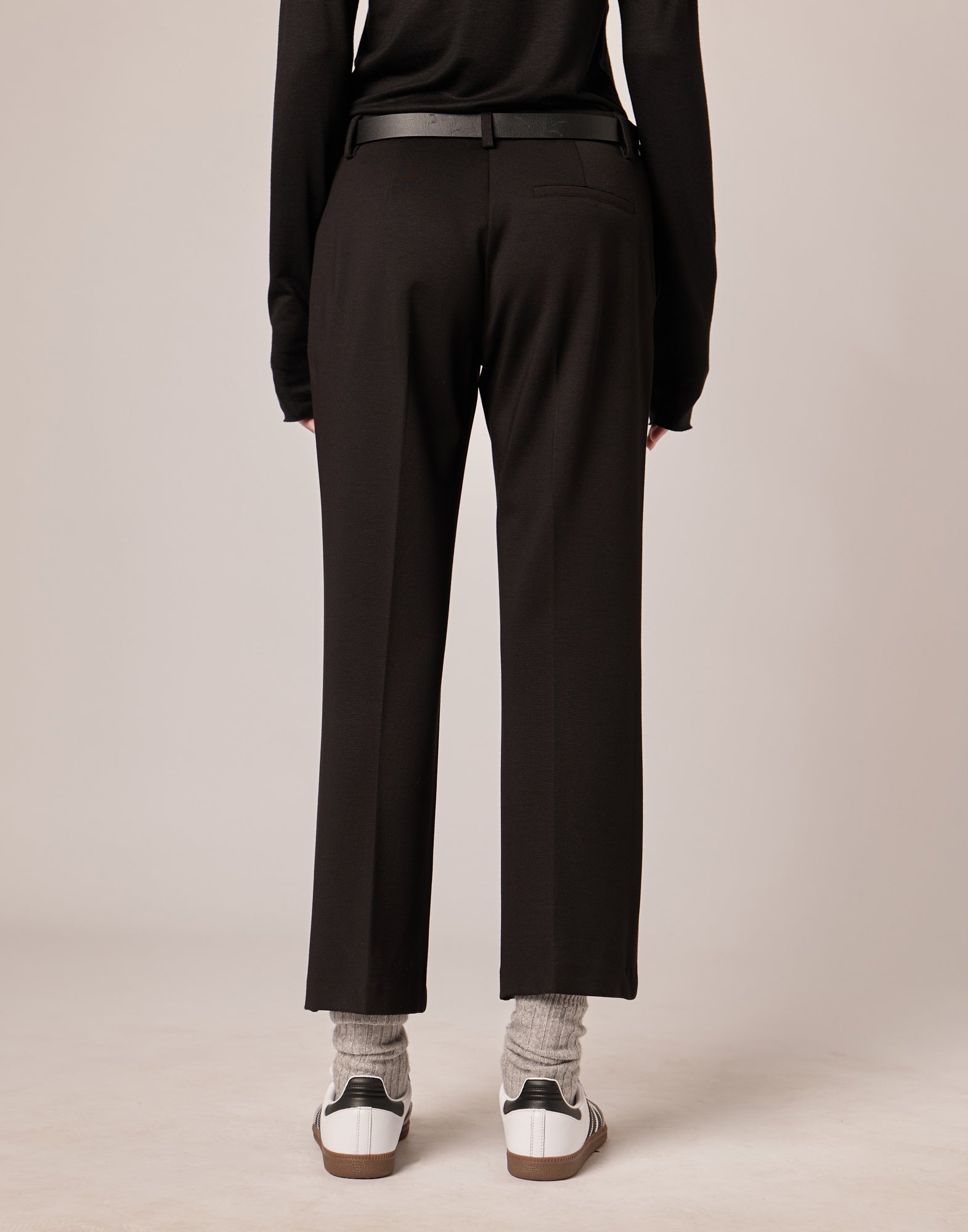 Pantaloni Flare in Punto Milano Nero