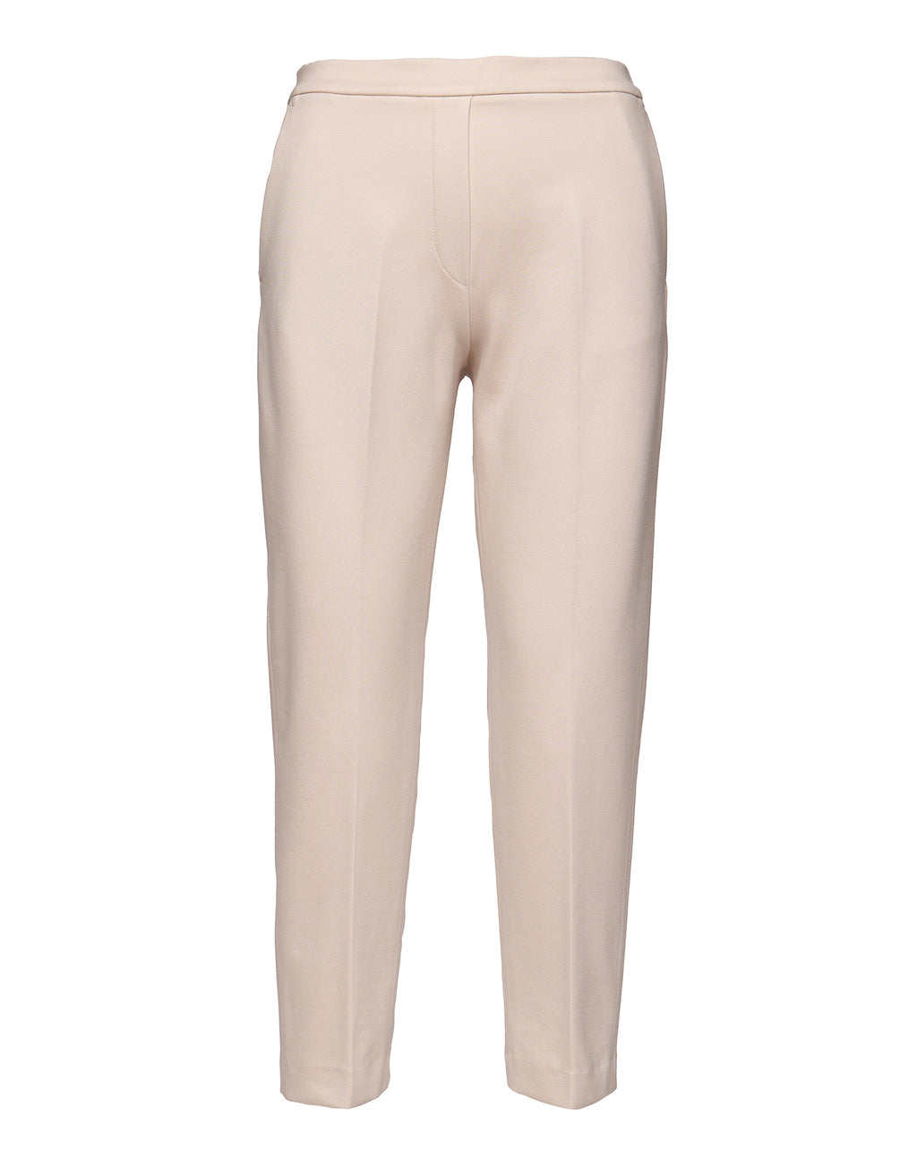 Pantaloni Lunghi con Elastico in Punto Milano Stucco