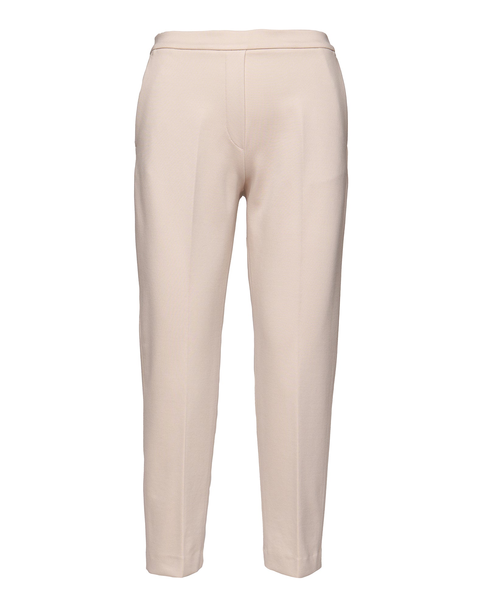 Pantaloni Lunghi con Elastico in Punto Milano Stucco