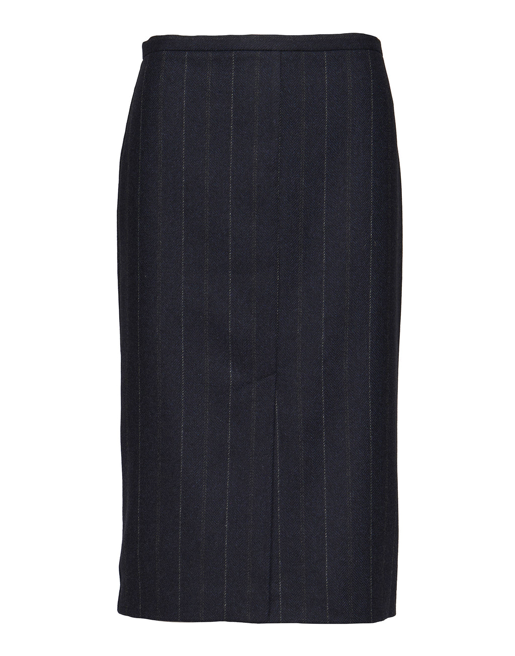 Gonna Midi a Tubino in Microresca Gessata Stretch