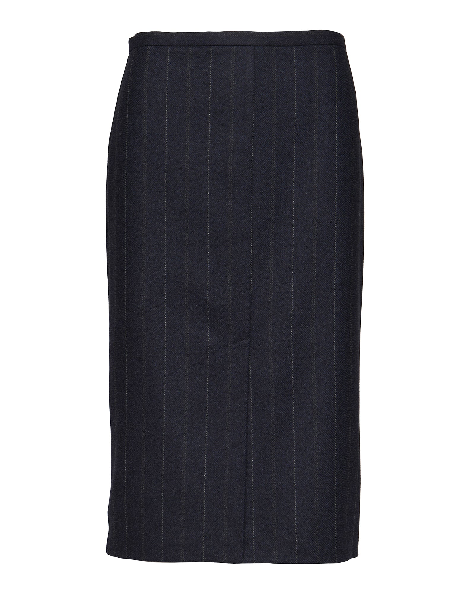 Gonna Midi a Tubino in Microresca Gessata Stretch