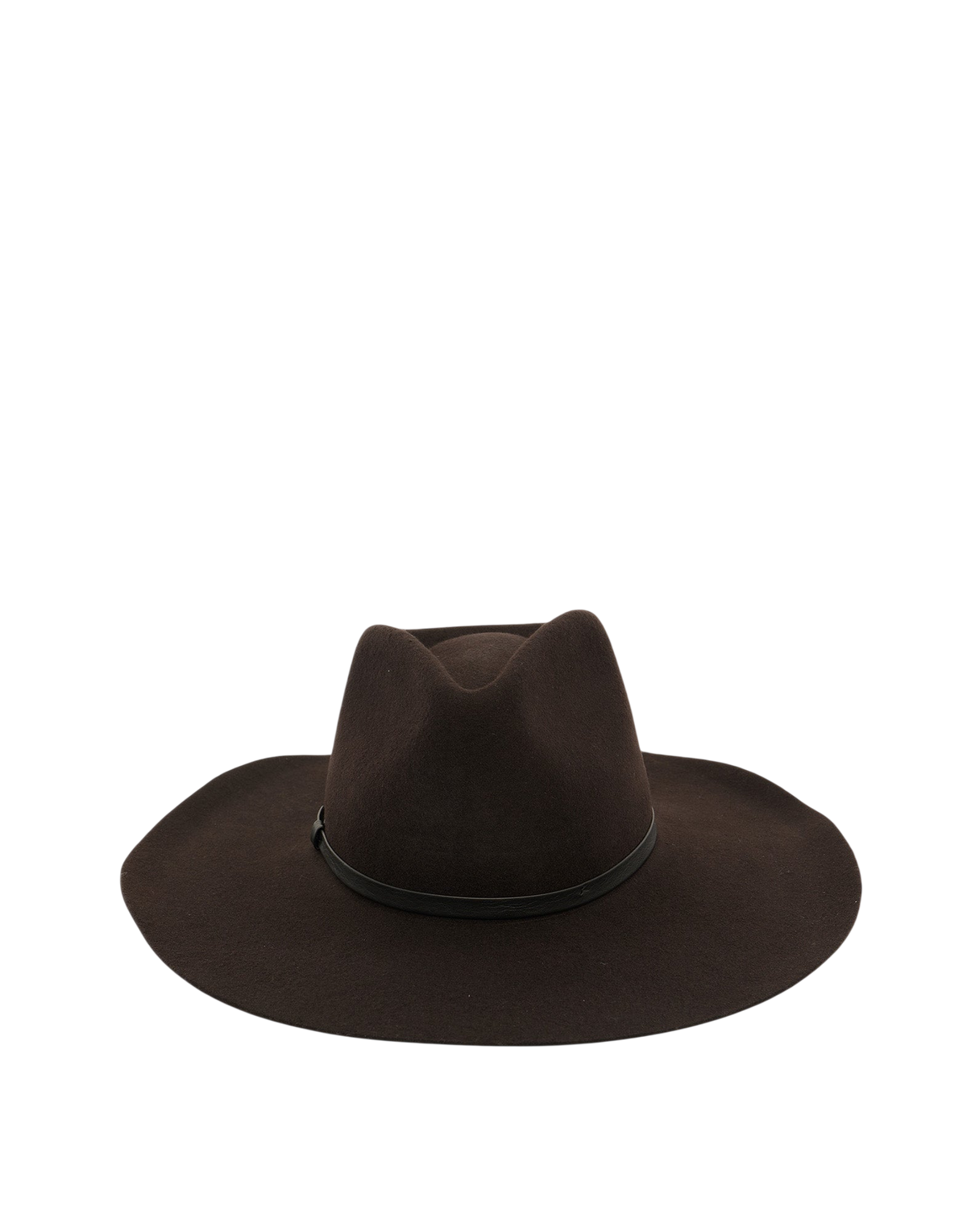Chapeau à larges bords en feutre chocolat
