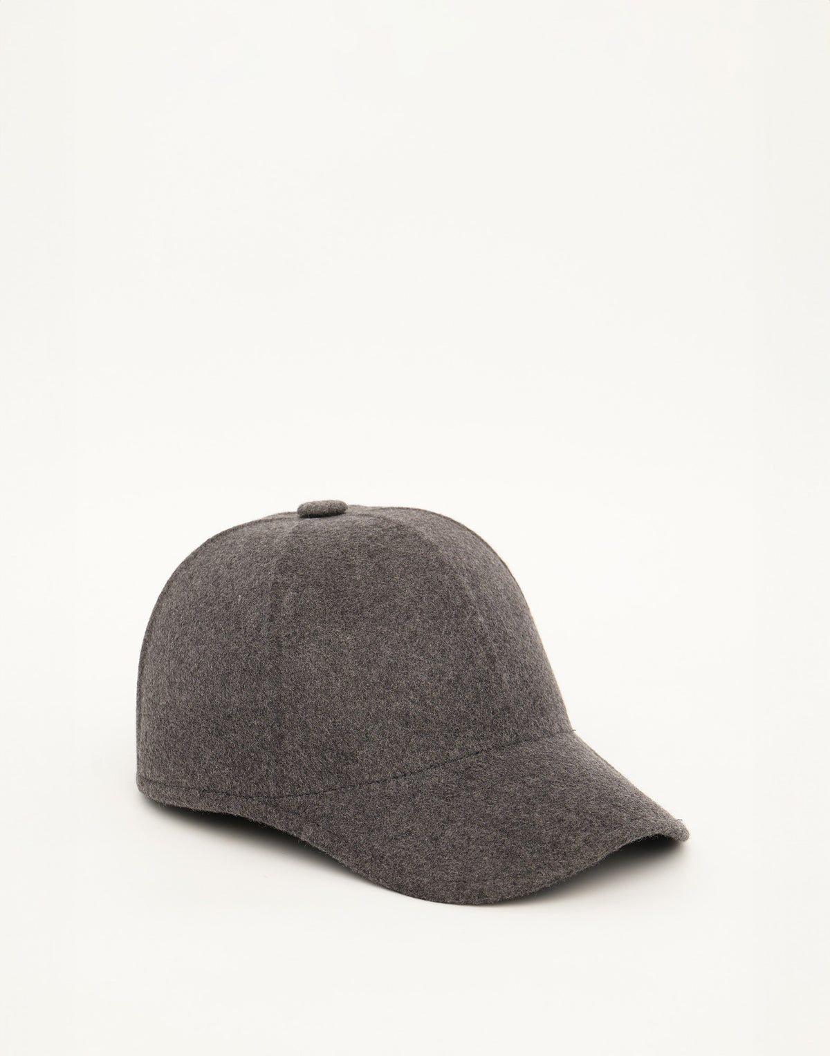 Melange Grey Wool Hat with Visor