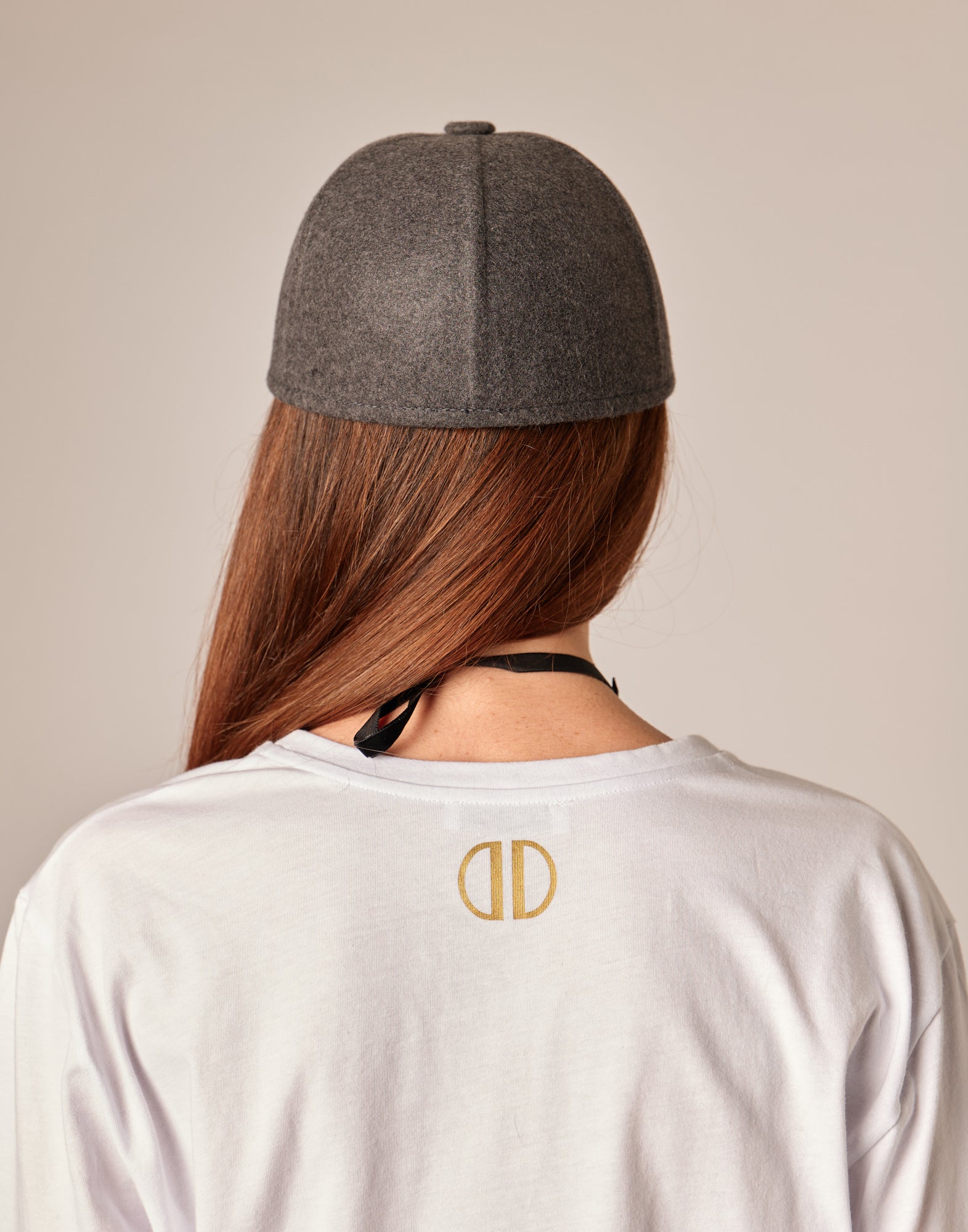 Cappello in Lana con Visiera Grigio Melange