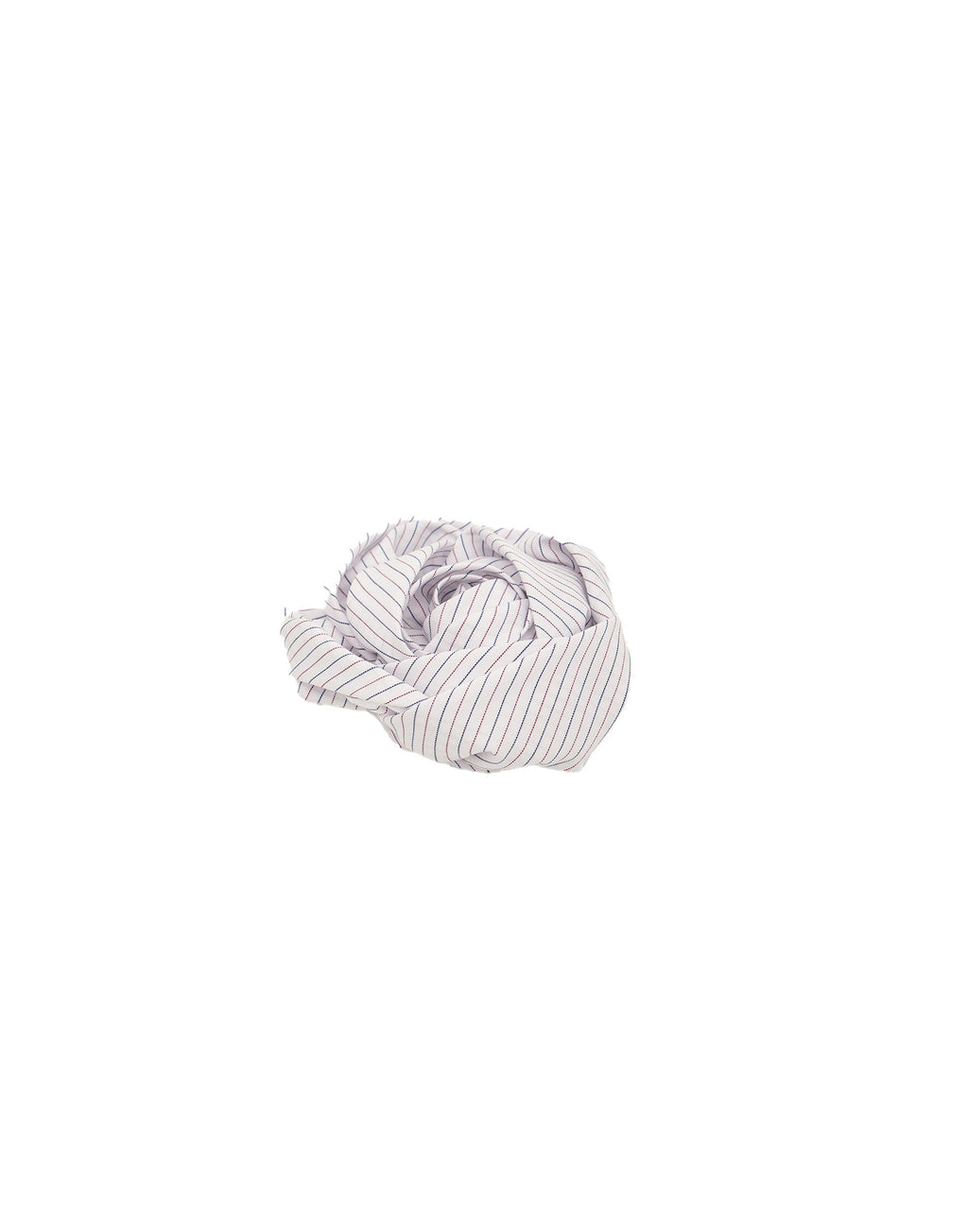 Spilla a Fiore in Popeline Rigato Bianco/Bordeaux/Blu