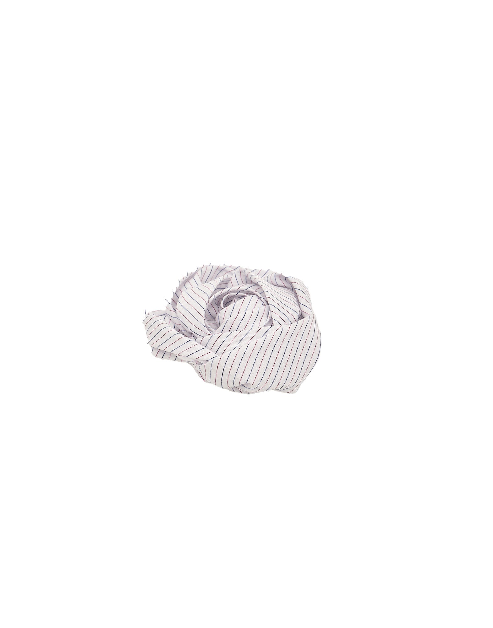 Spilla a Fiore in Popeline Rigato Bianco/Bordeaux/Blu