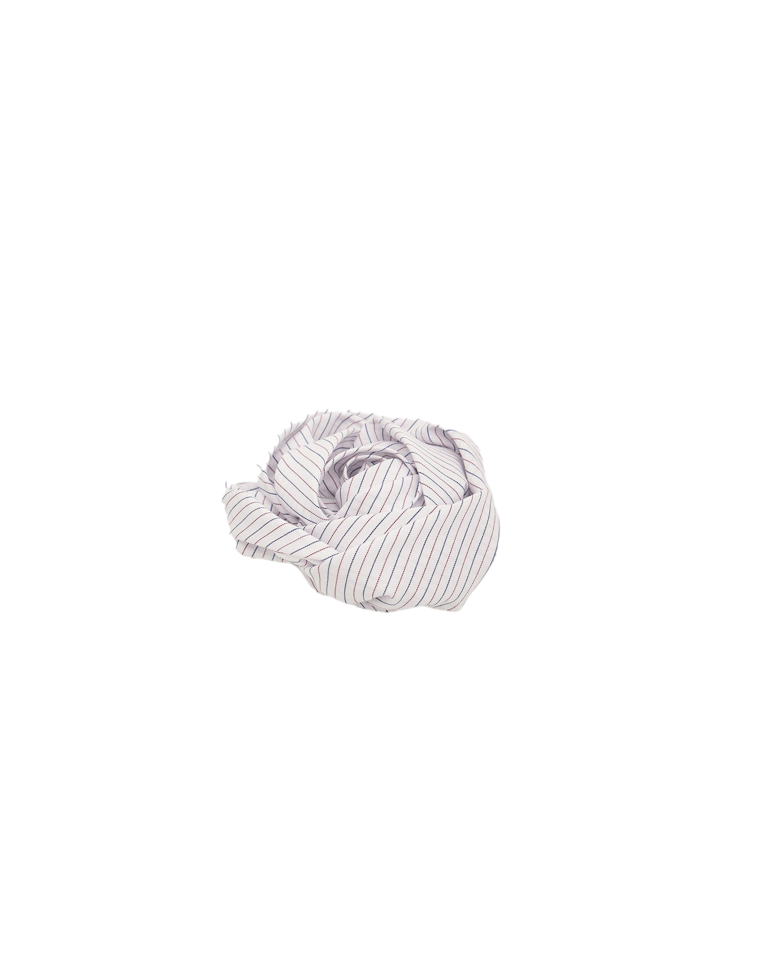 Spilla a Fiore in Popeline Rigato Bianco/Bordeaux/Blu