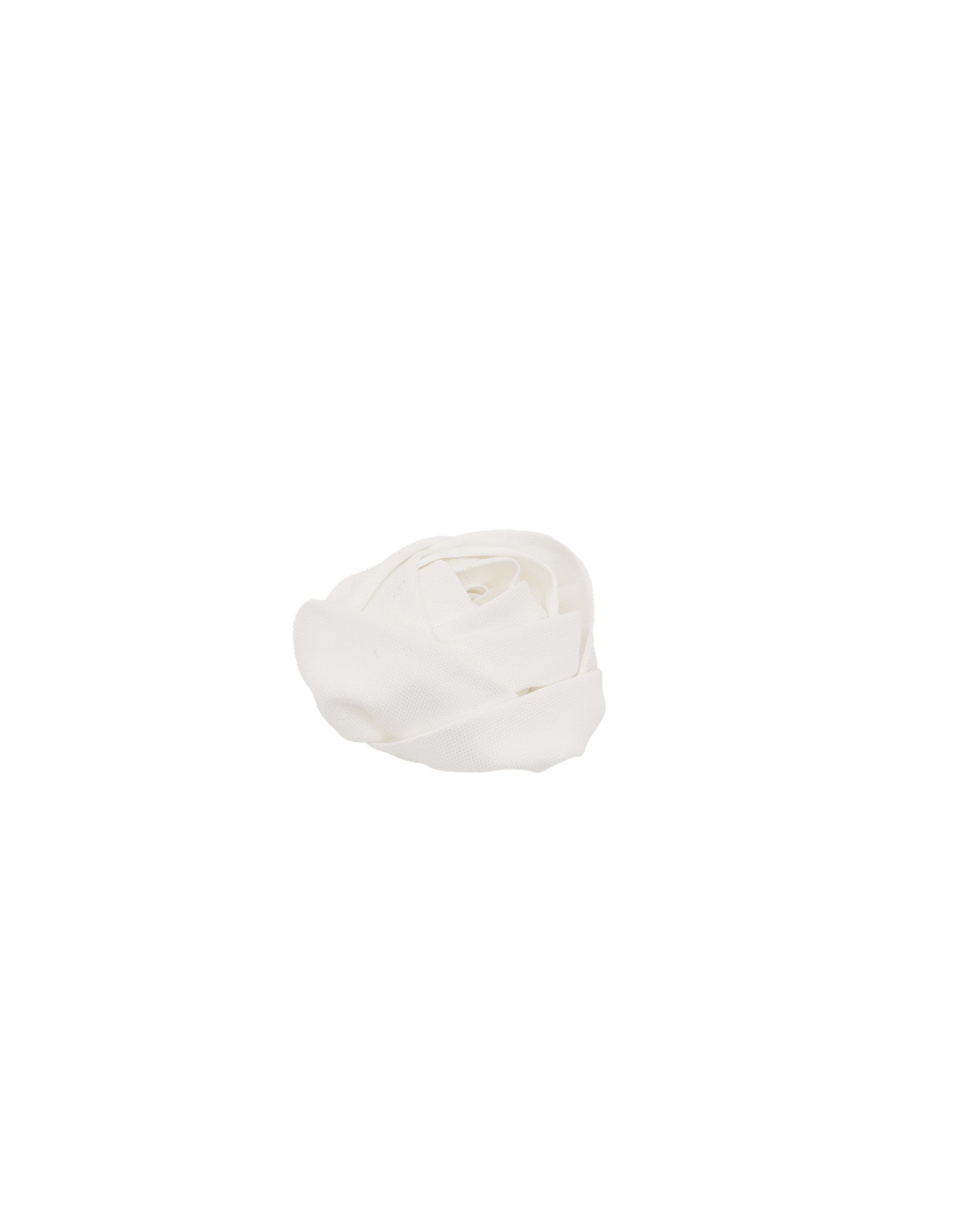 Spilla a Fiore in Popeline Oxford Bianco