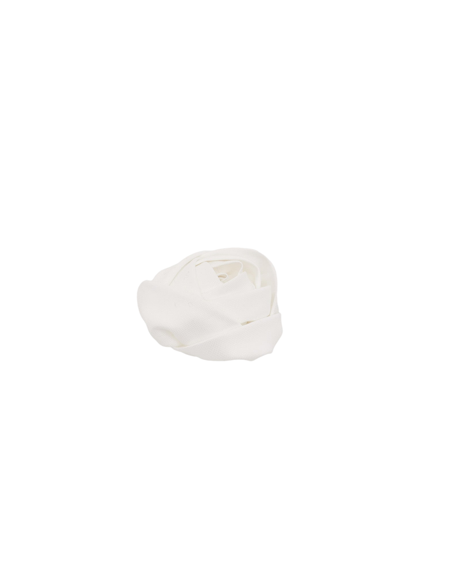 Spilla a Fiore in Popeline Oxford Bianco