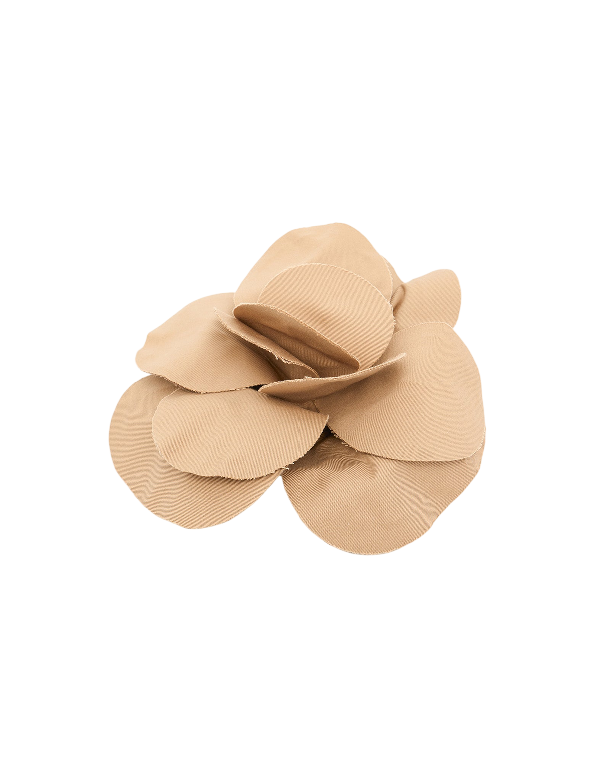 Flower Brooch in Tecno Coat Waterproof Camel