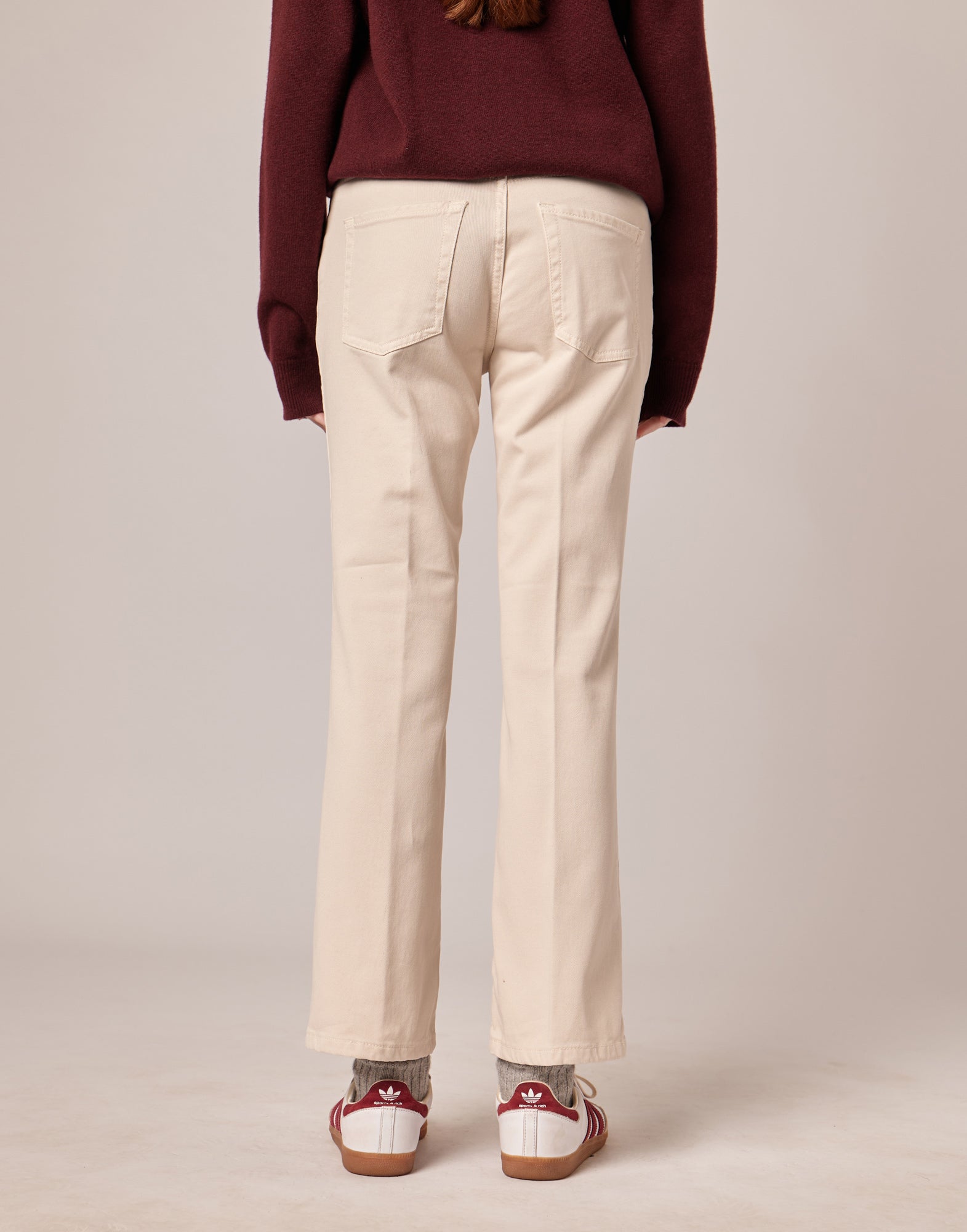 Pantaloni 5 Tasche in Drill Cotone Stretch Stucco