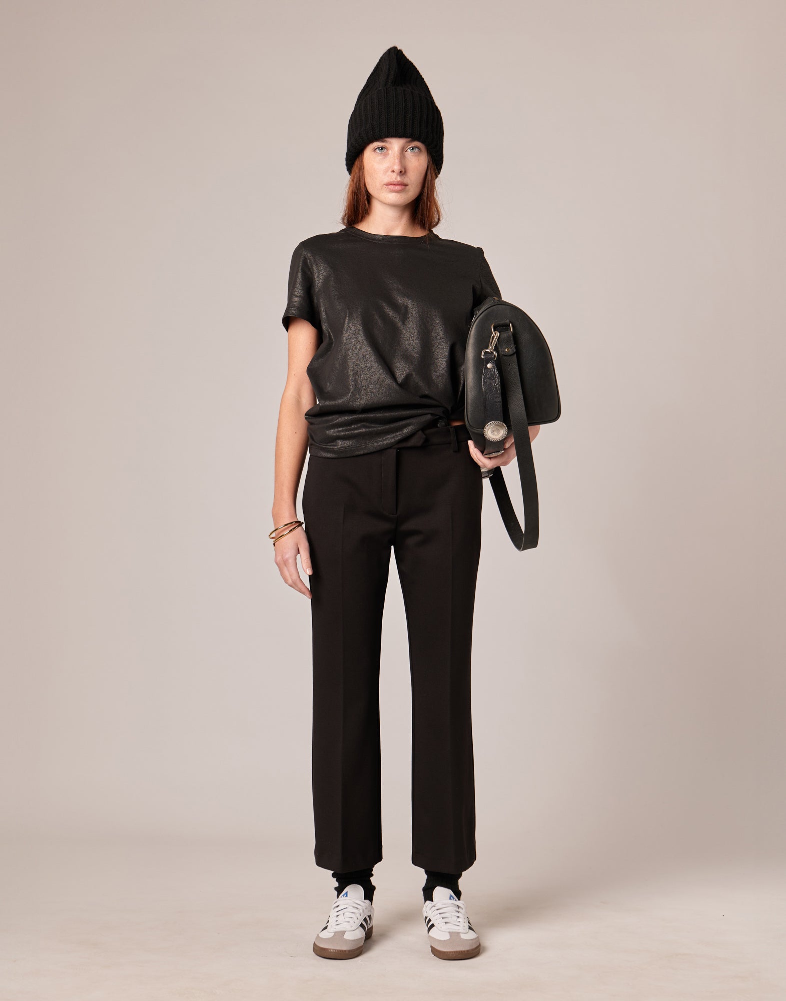 Berretto Over in Lana Cashmere Nero