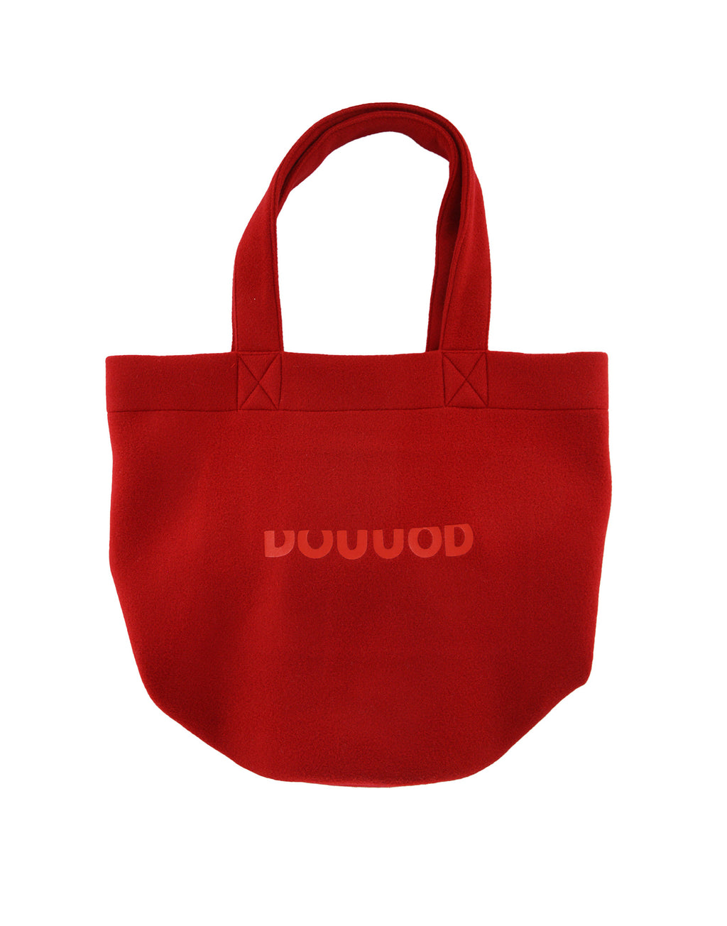Borsa Shopping a Secchiello in Panno di Lana Rosso