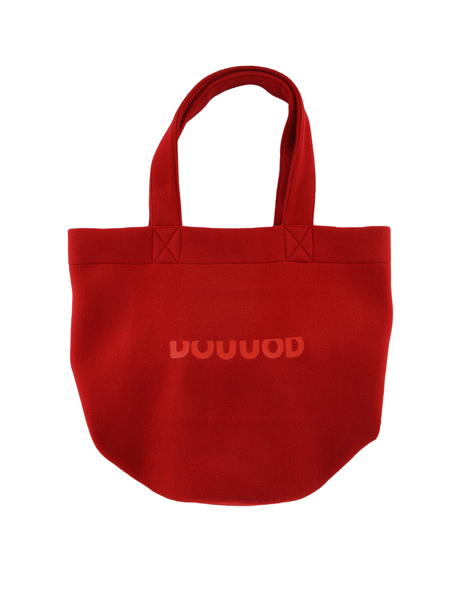 Borsa Shopping a Secchiello in Panno di Lana Rosso