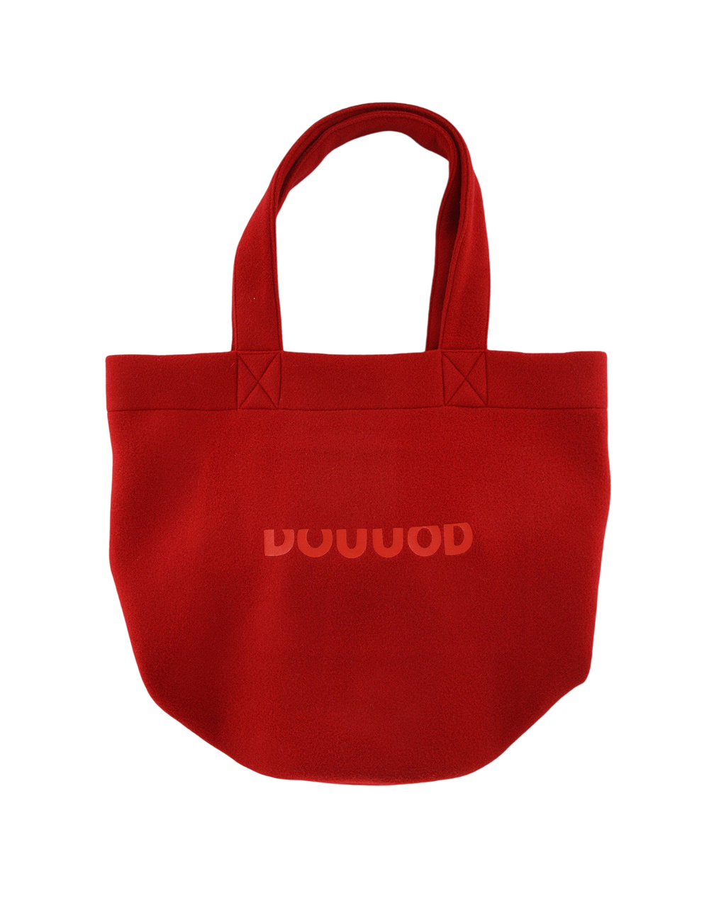 Borsa Shopping a Secchiello in Panno di Lana Rosso