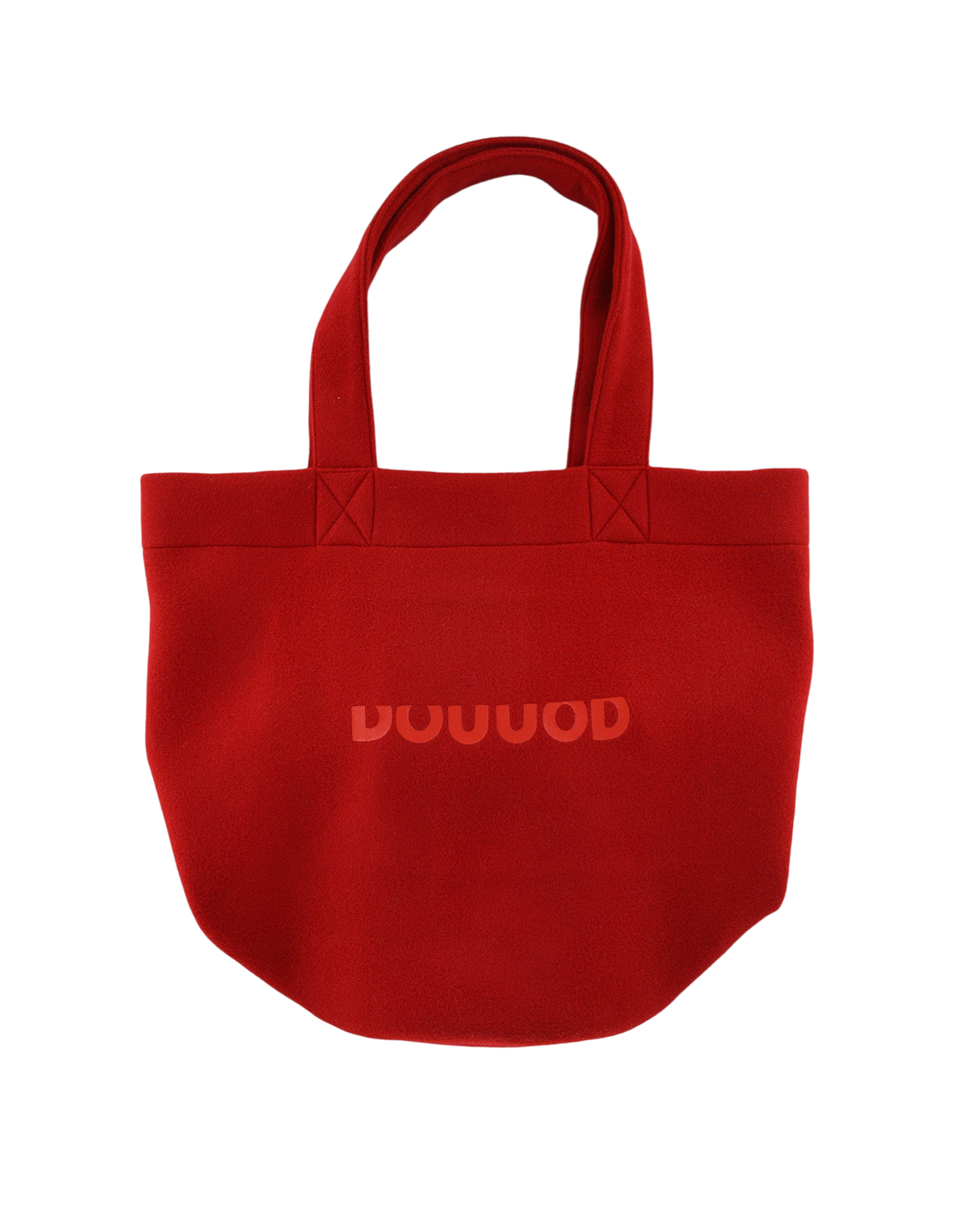 Red Wool Cloth Bucket Shopping Bag