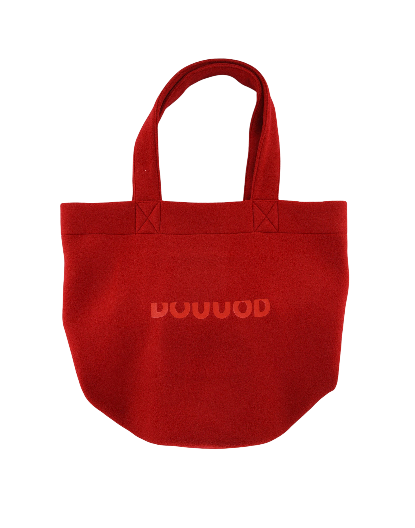 Borsa Shopping a Secchiello in Panno di Lana Rosso