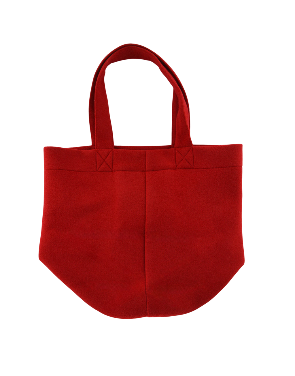 Red Wool Cloth Bucket Shopping Bag