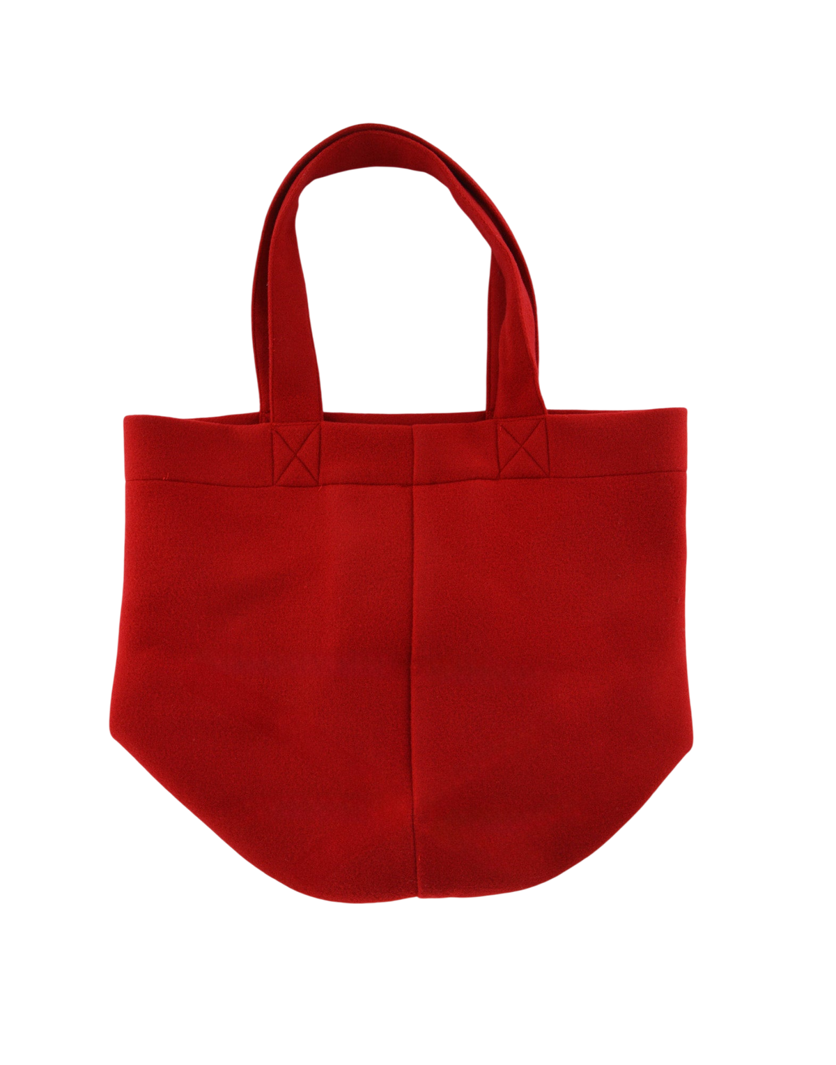 Red Wool Cloth Bucket Shopping Bag