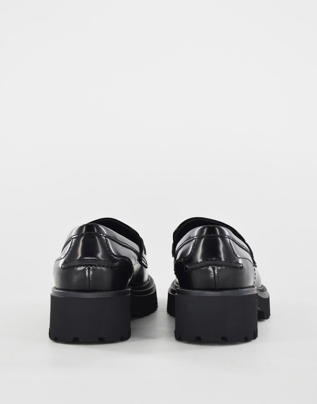 Mocassini Fondo Gomma in Vitello Nero Spazzolato