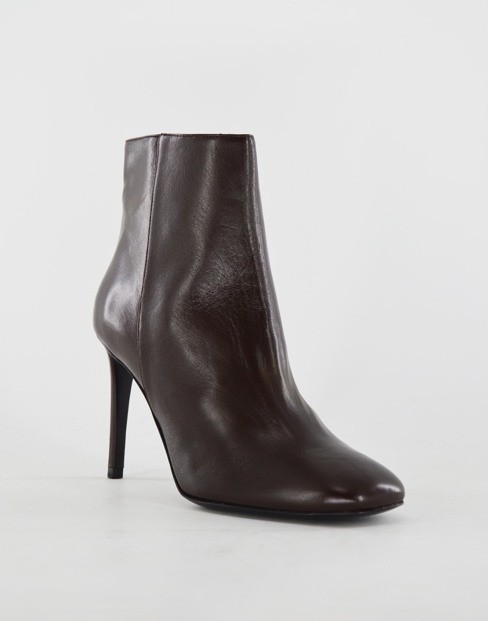 Stivaletti in Nappa con Tacco Cioccolato