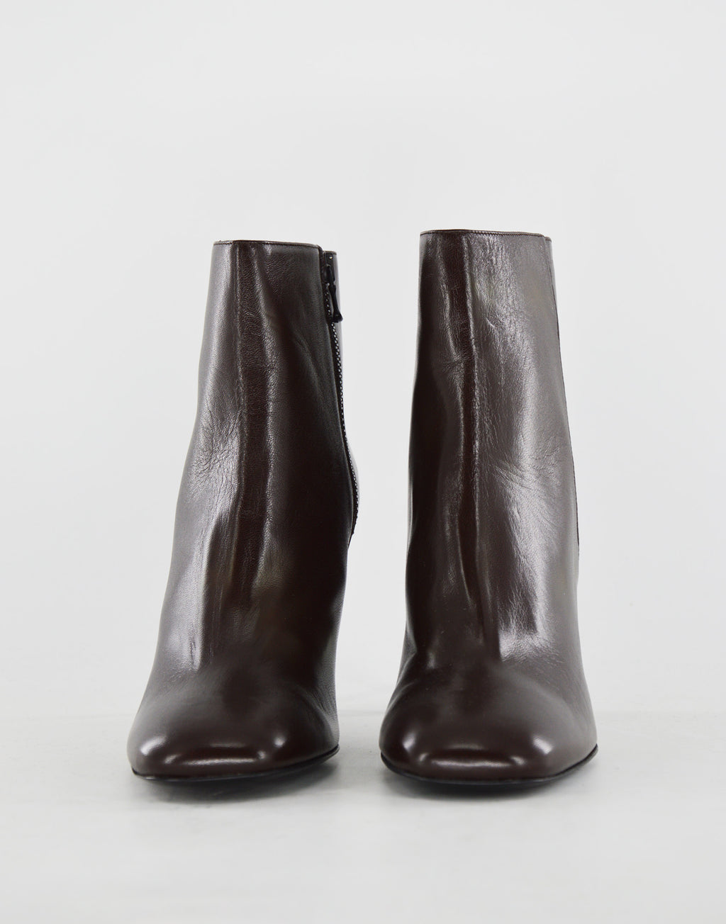 Stivaletti in Nappa con Tacco Cioccolato