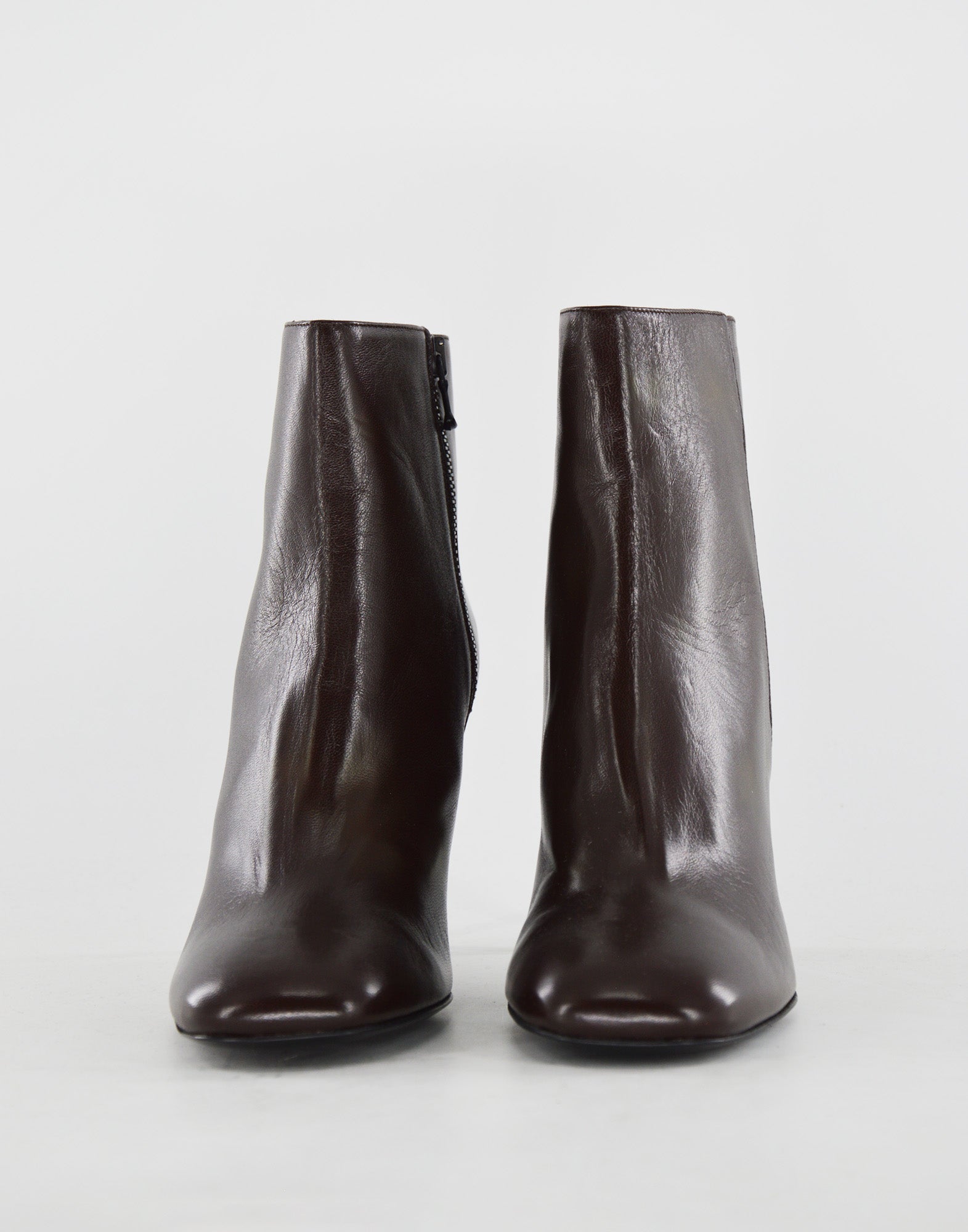 Stivaletti in Nappa con Tacco Cioccolato