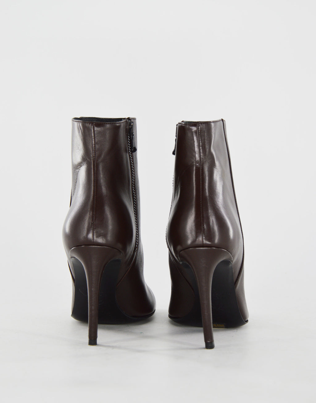 Stivaletti in Nappa con Tacco Cioccolato