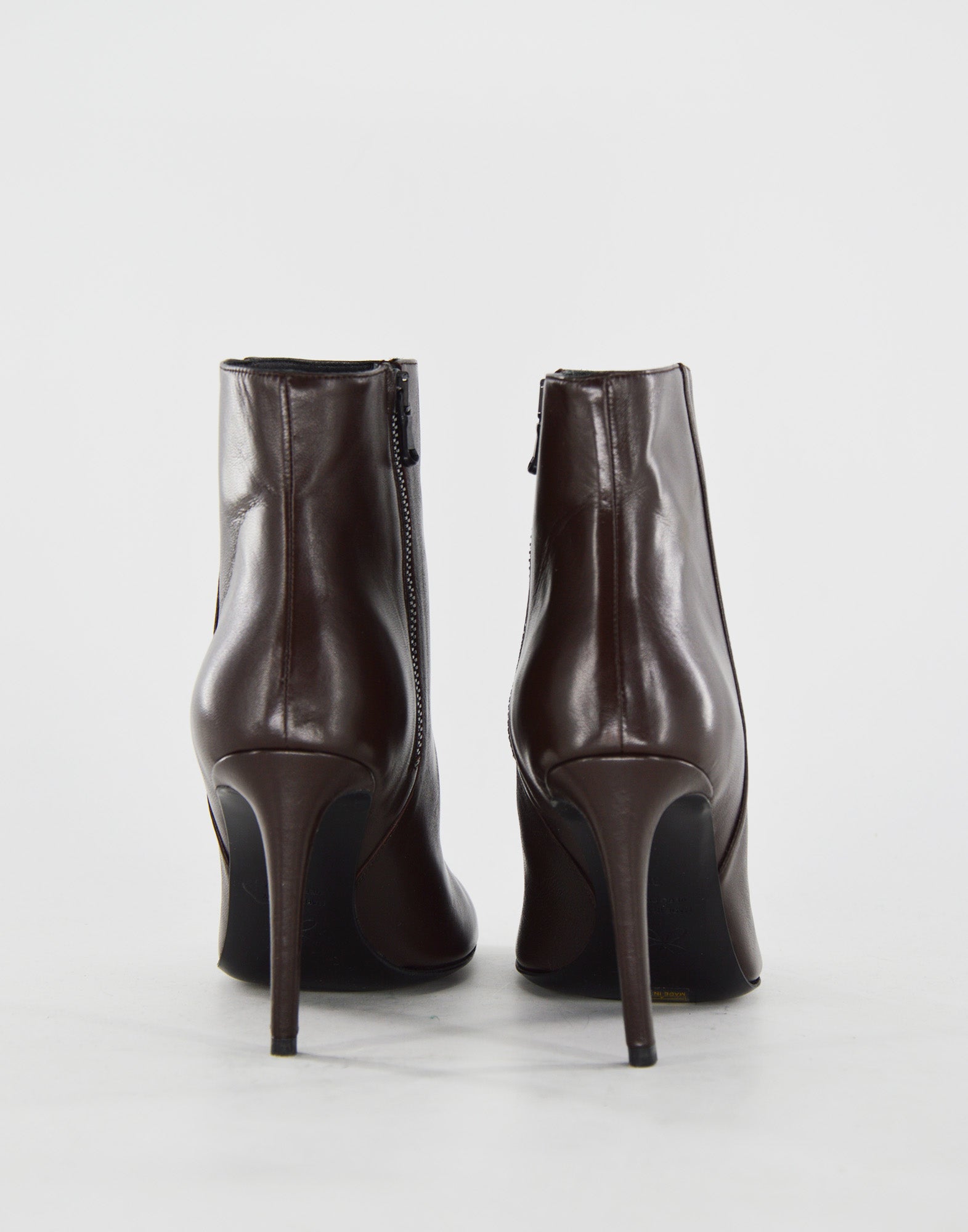 Stivaletti in Nappa con Tacco Cioccolato