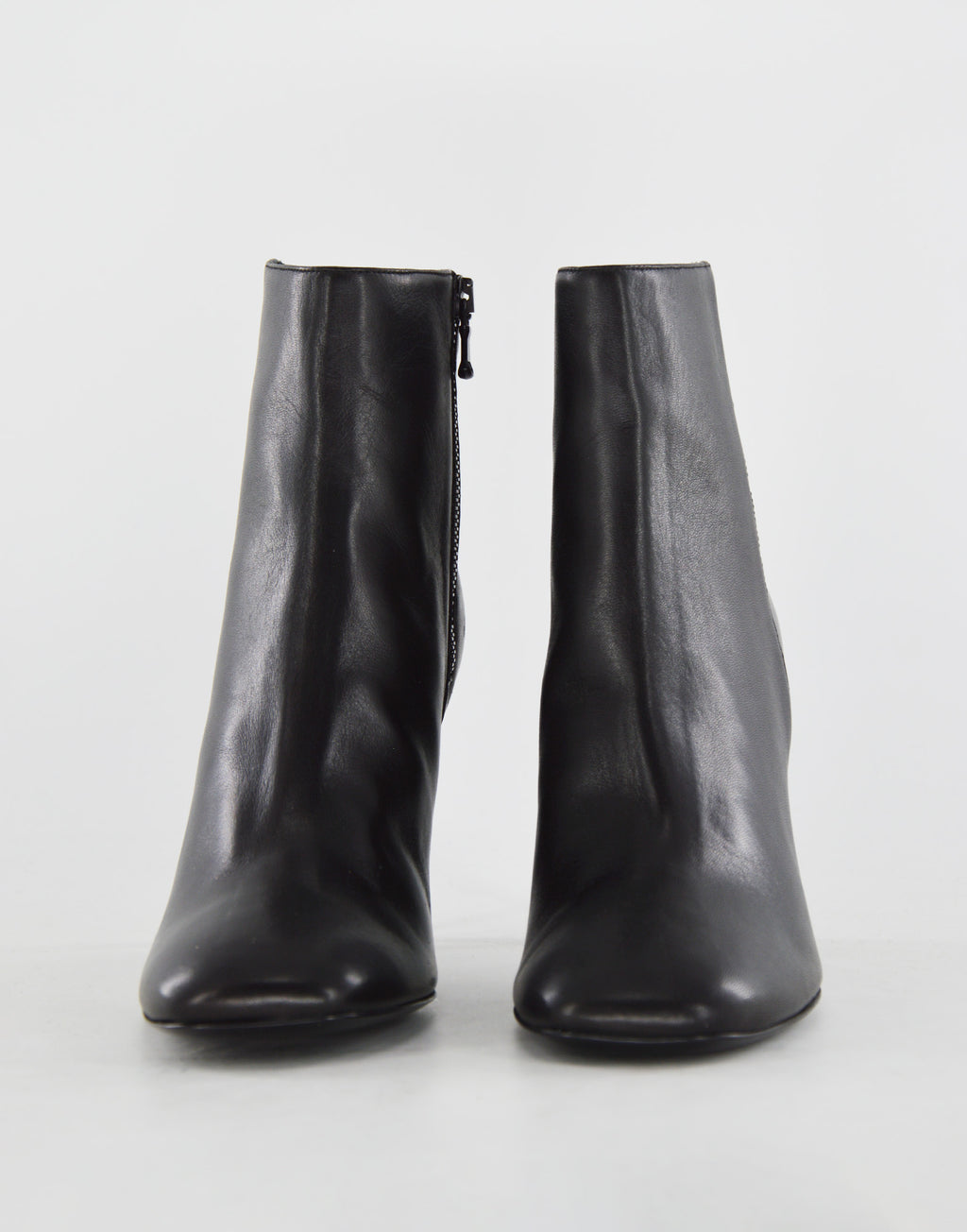 Stivaletti in Nappa con Tacco Nero