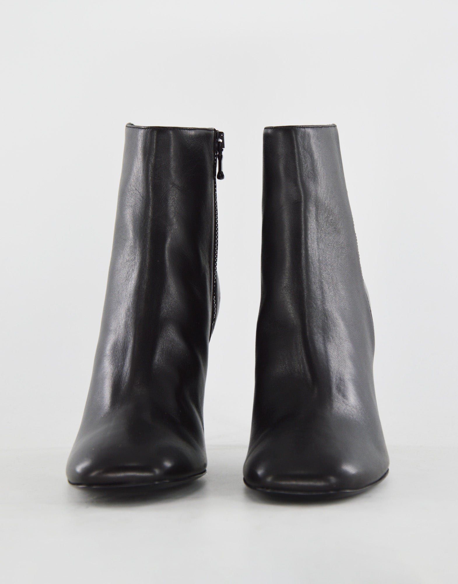 Stivaletti in Nappa con Tacco Nero