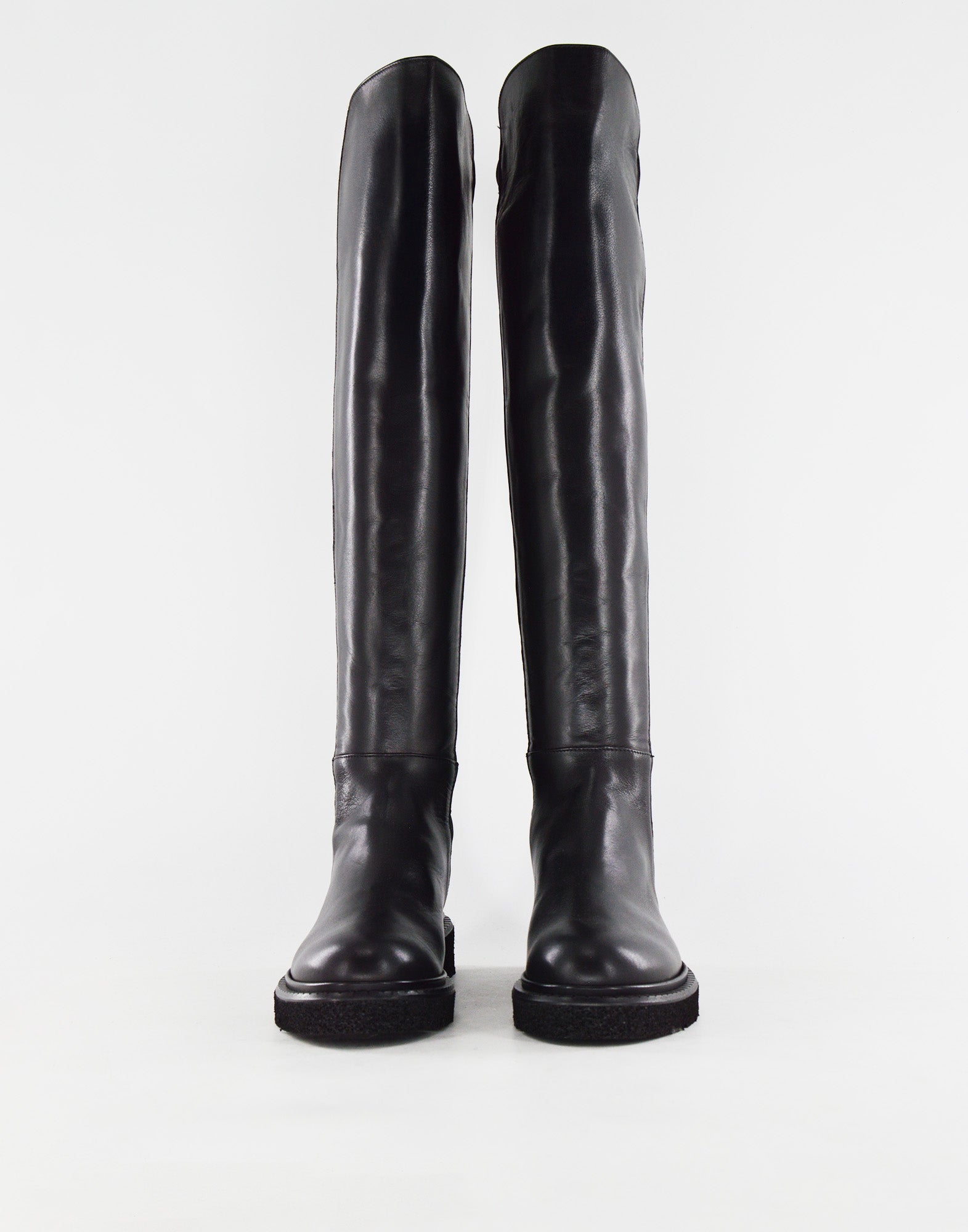 Stivali Alti in Nappa Nera
